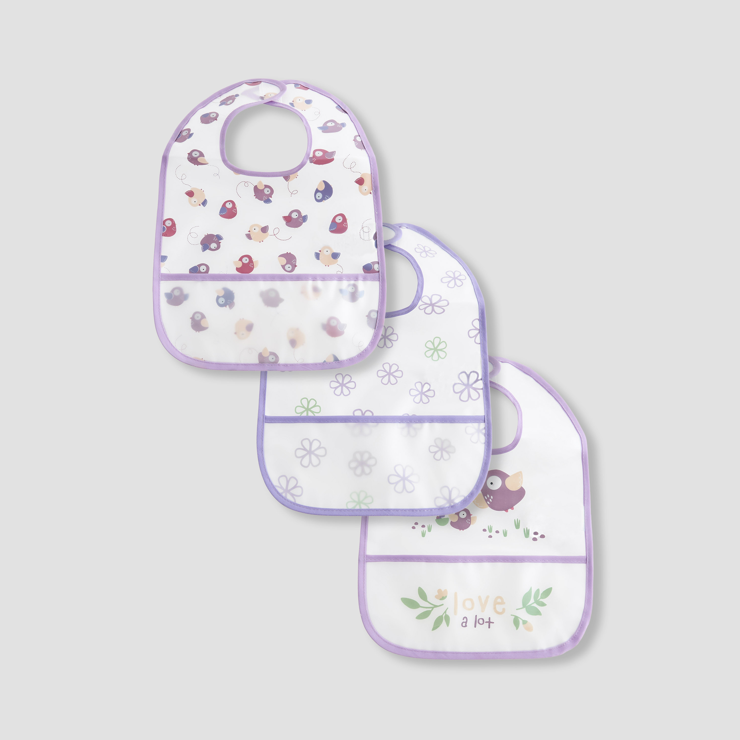 Juniors Printed Bib - Set of 3-baby-feeding-bibs-image-1