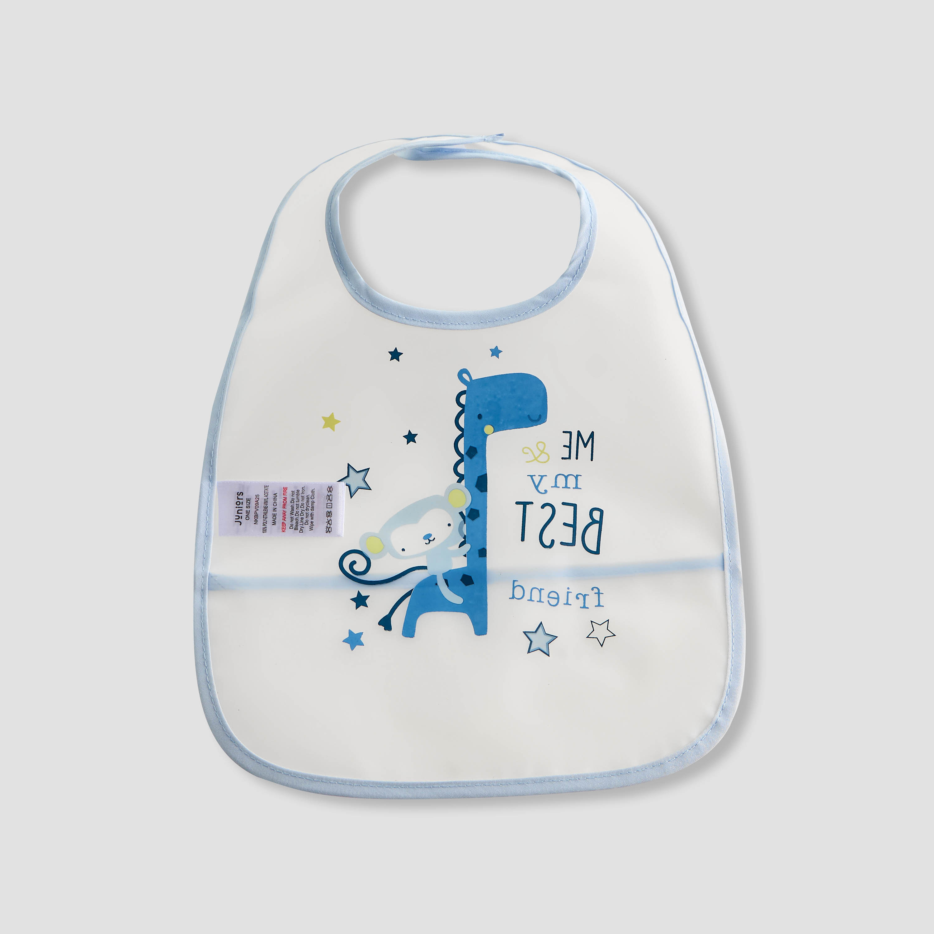 Juniors Dinosaur Print Bib with Snap Button Closure - Set of 2-baby-feeding-bibs-image-4