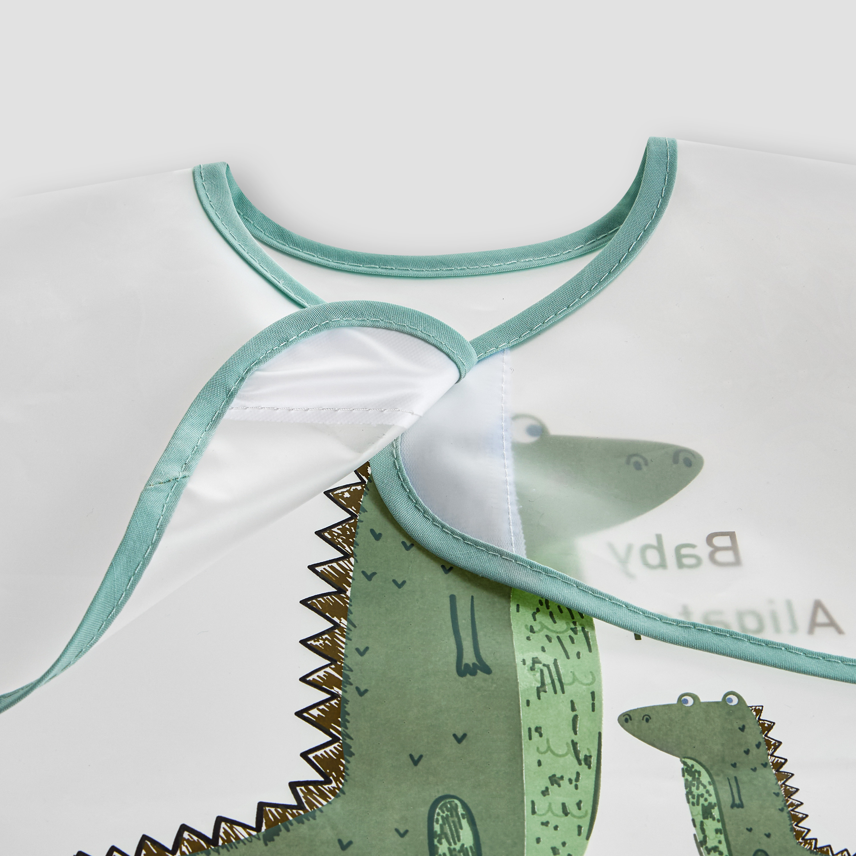 مريلة مئزر بطبعات تمساح وأكمام طويلة من جونيورز-baby-feeding-bibs-image-6