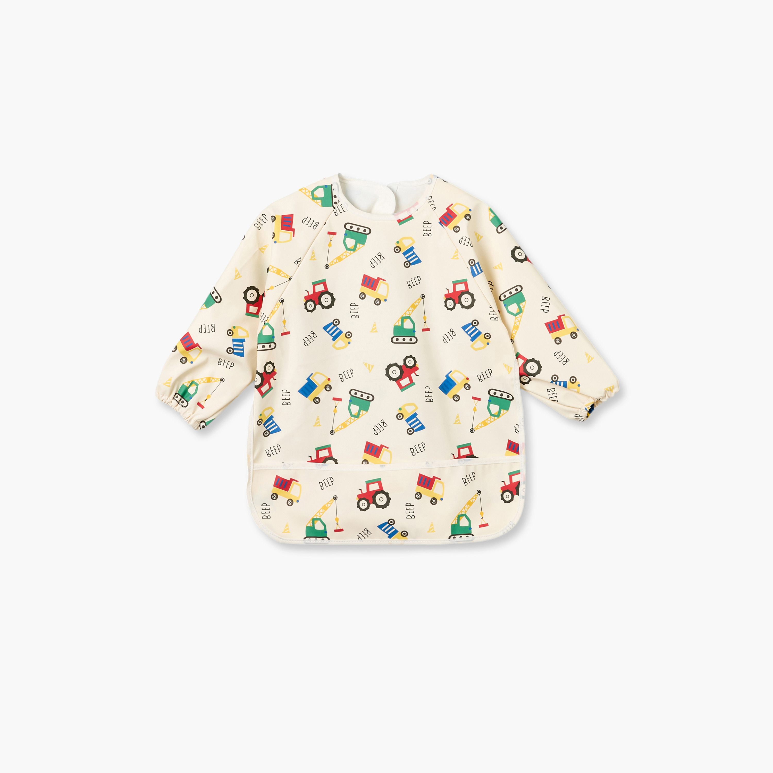Juniors Baby Bib with Vehicle Print-baby-feeding-bibs-image-1