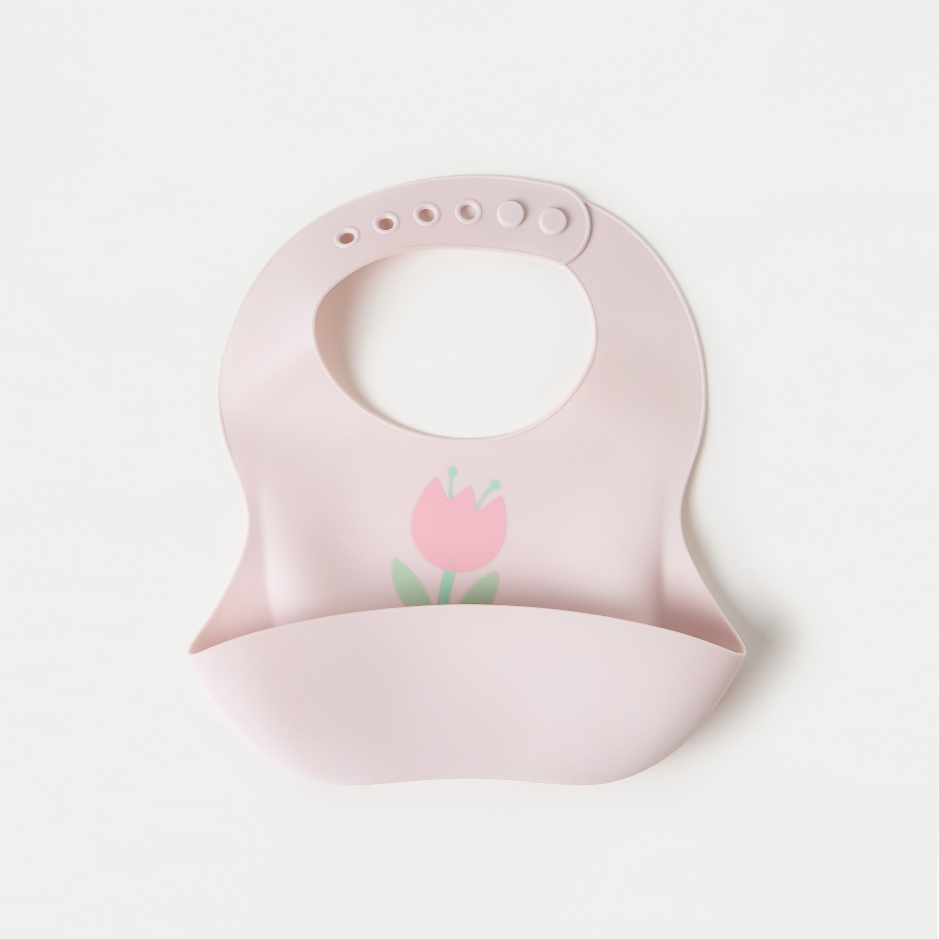 Juniors Floral Print Silicone Bib with Button Closure - Set of 2-baby-feeding-bibs-image-2