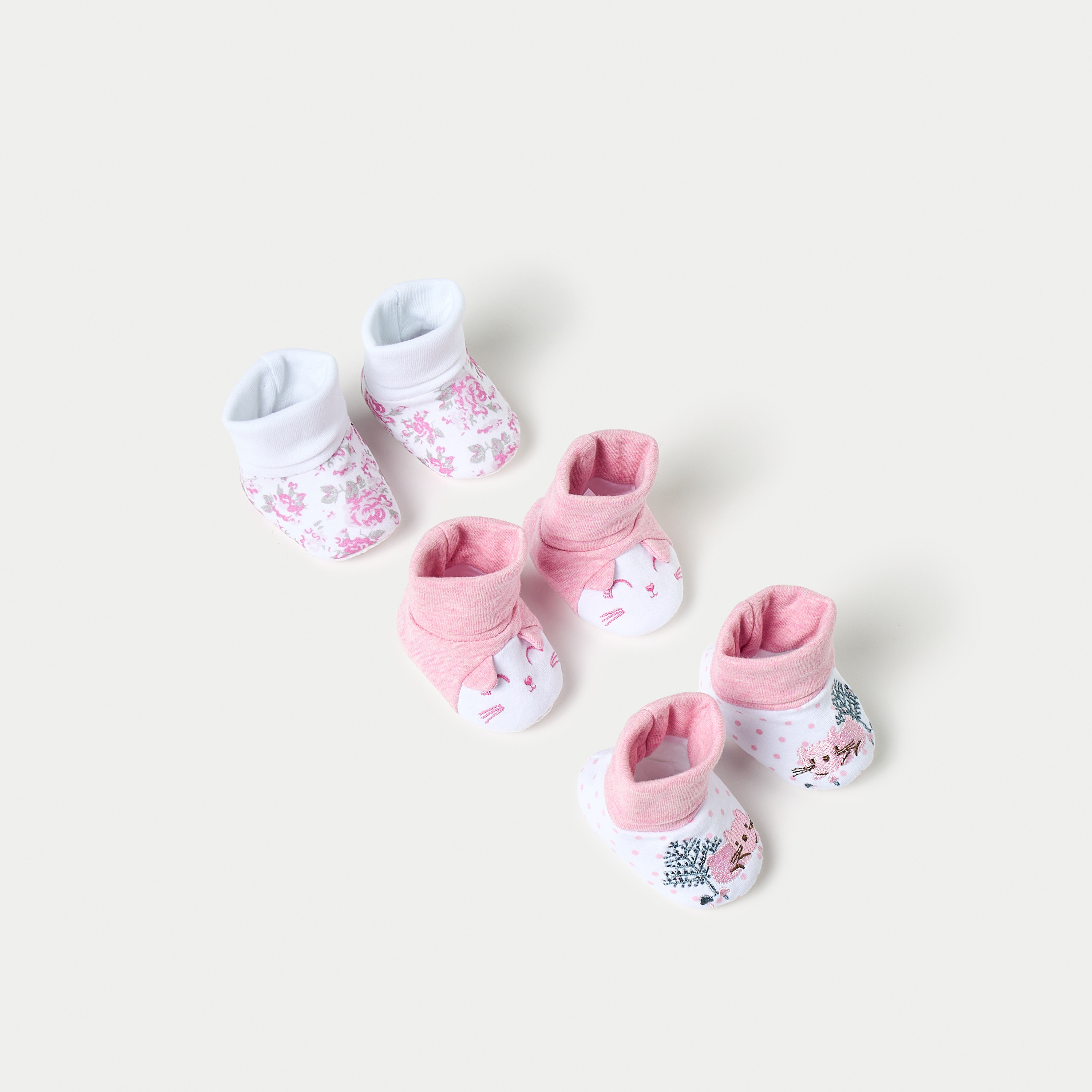 أبوات بطبعات من جونيورز - طقم 3 أزواج-baby-girls-shoes-booties-image-1