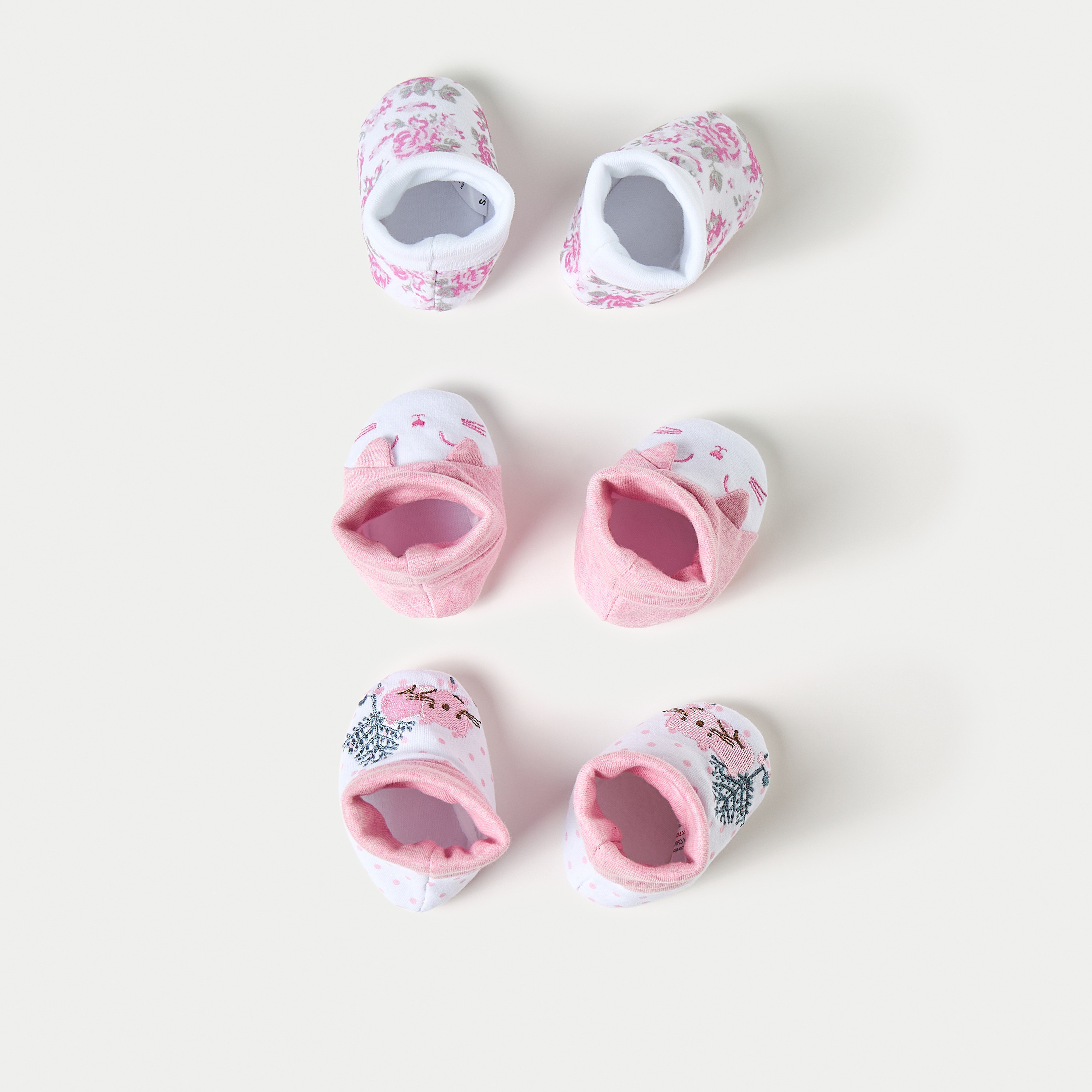 أبوات بطبعات من جونيورز - طقم 3 أزواج-baby-girls-shoes-booties-image-2