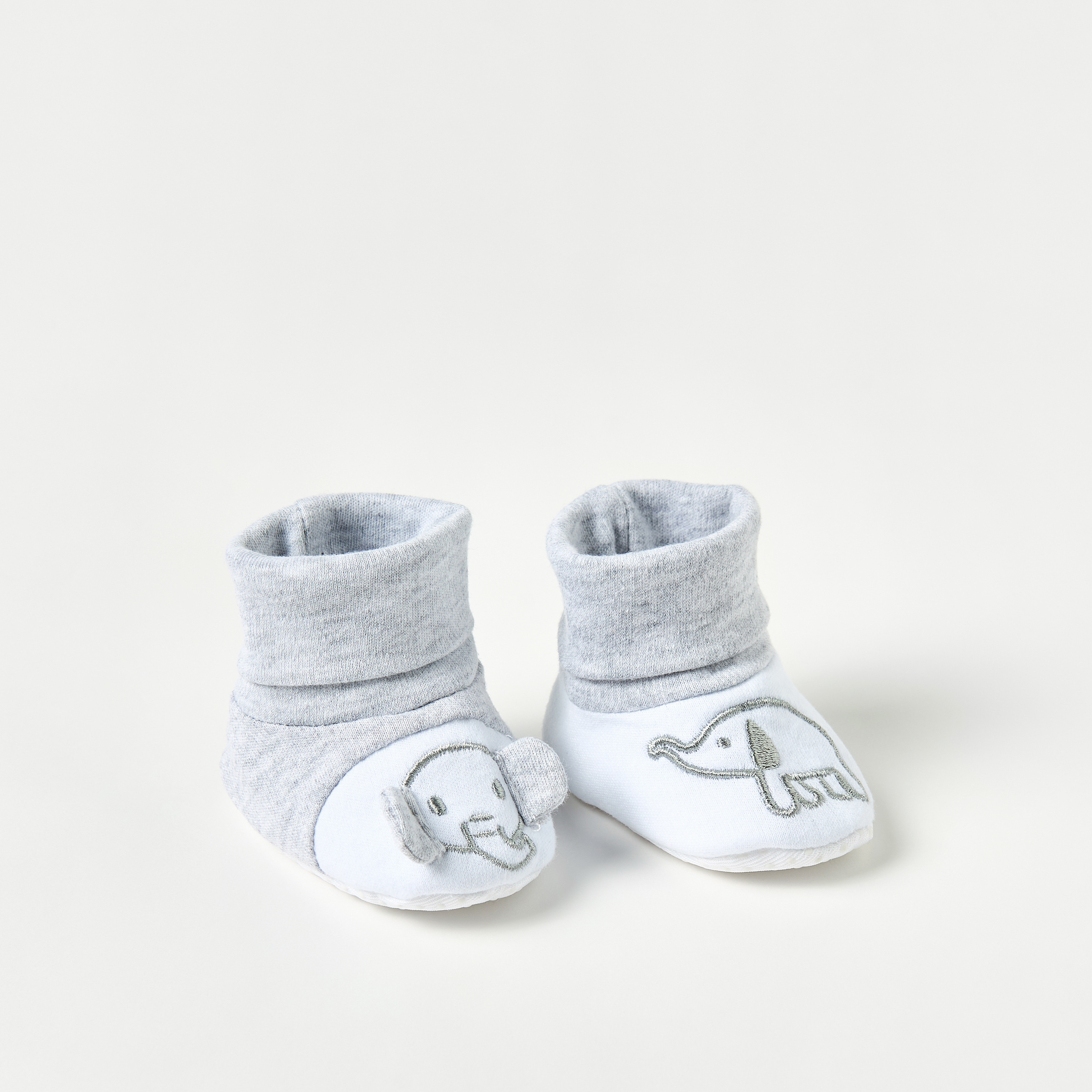 Juniors Elephant Print Booties - Set of 3-baby-boys-shoes-booties-image-3