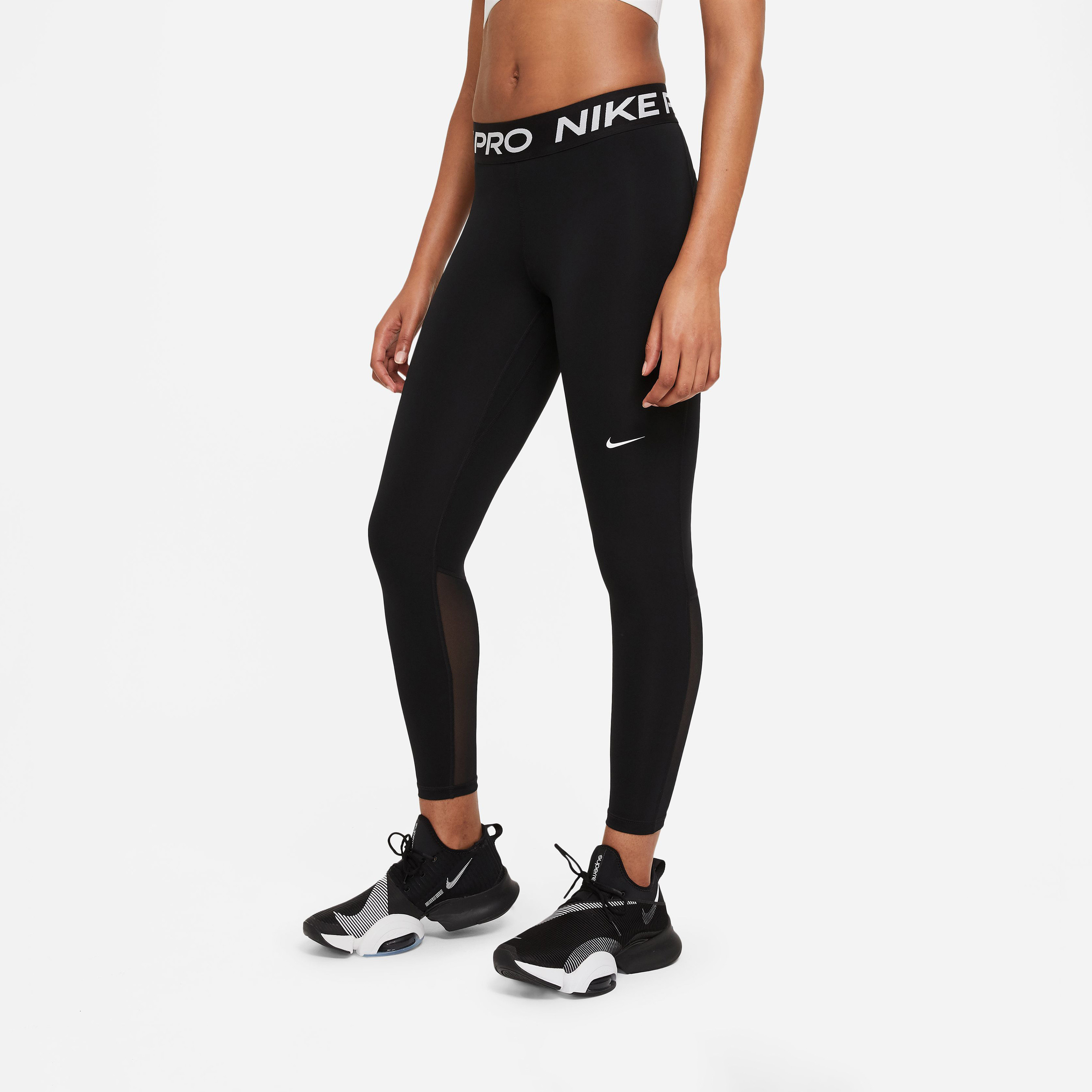 Nike Women's Pro Mid-Rise Mesh-Paneled Leggings NKCZ9779 | OE-women-clothing-bottoms-leggings-image-1