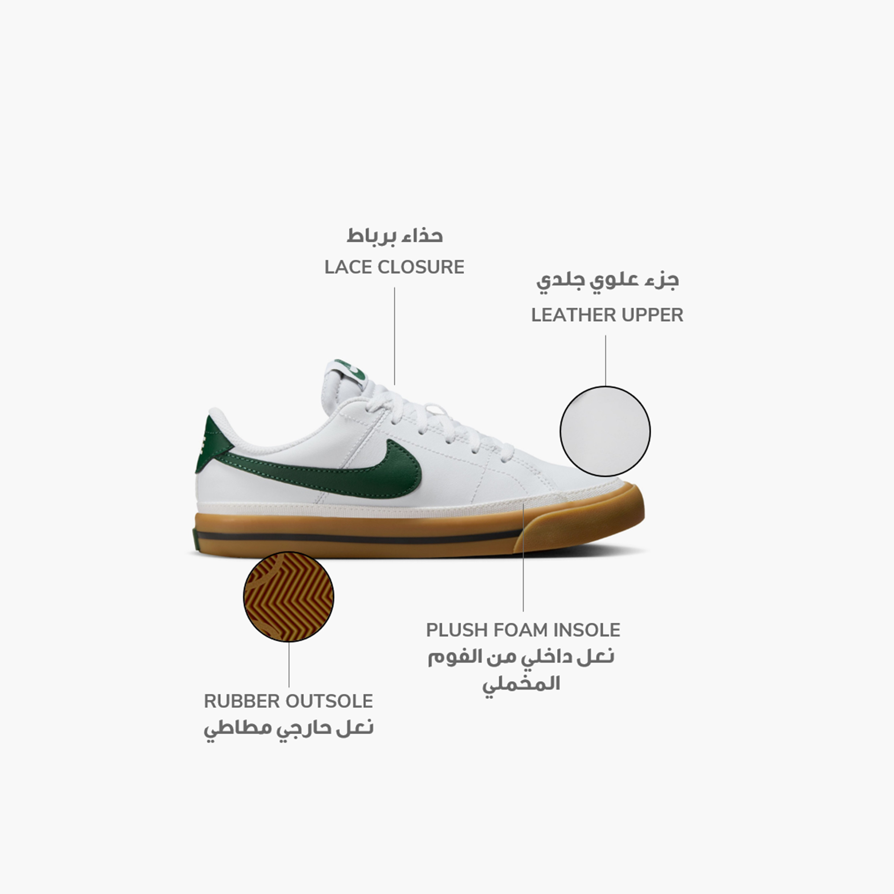 Nike Kids Court Legacy Lace-Up Sneakers DA5380 | OE-girls-shoes-sneakers-image-18