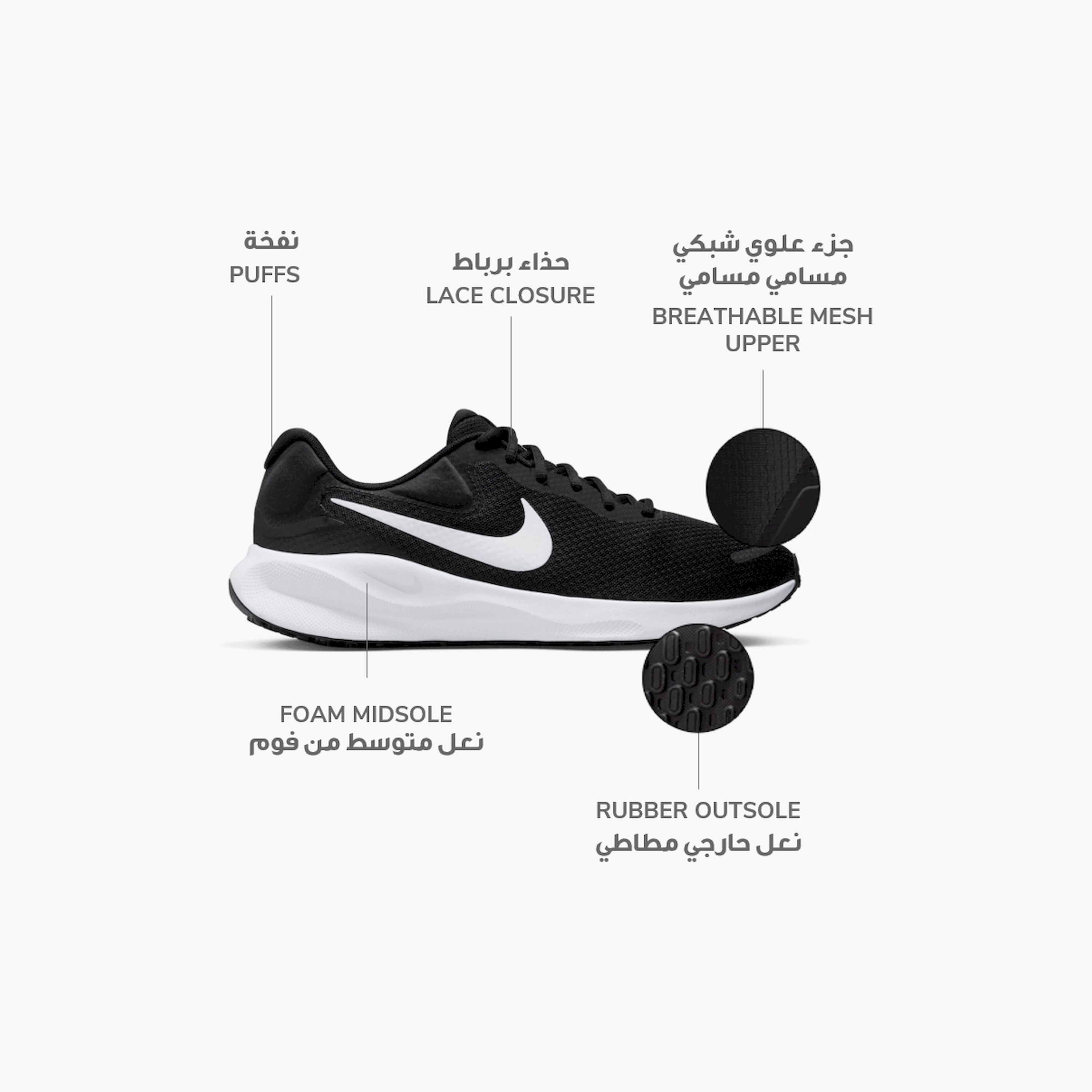 حذاء الجري نايكي ريفولوشن 7 للرجال برباط FB2207 | OE-sports-men-shoes-image-2