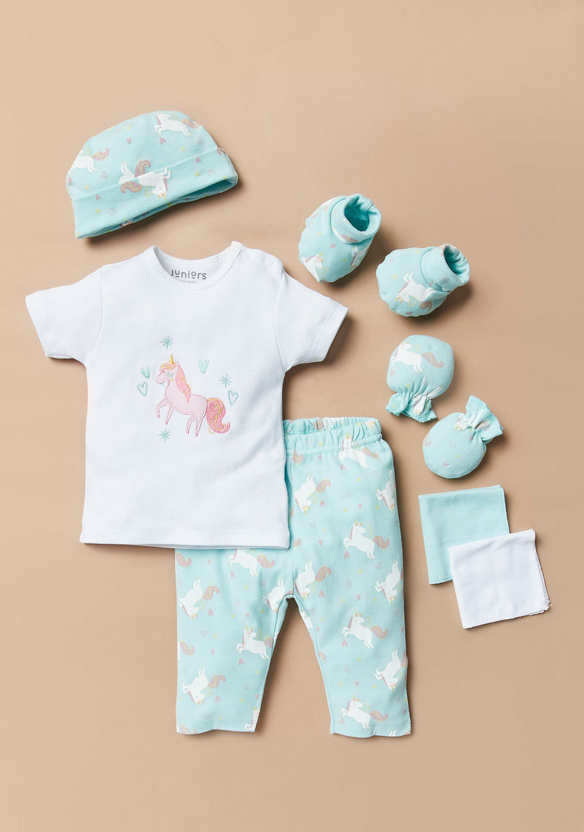 Juniors 8-Piece Unicorn Embroidered Clothing Gift Basket Set-Clothes Sets-image-2