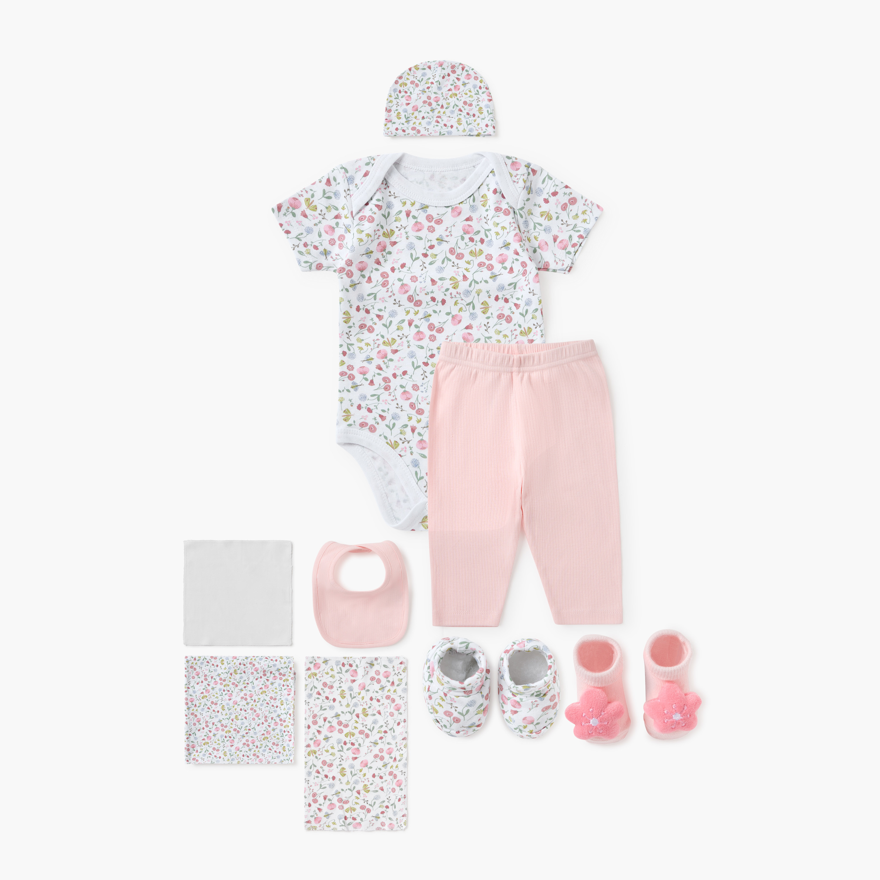 Juniors Floral Print 12-Piece Clothing Gift Set-baby-girls-clothing-setsandcoords-image-2