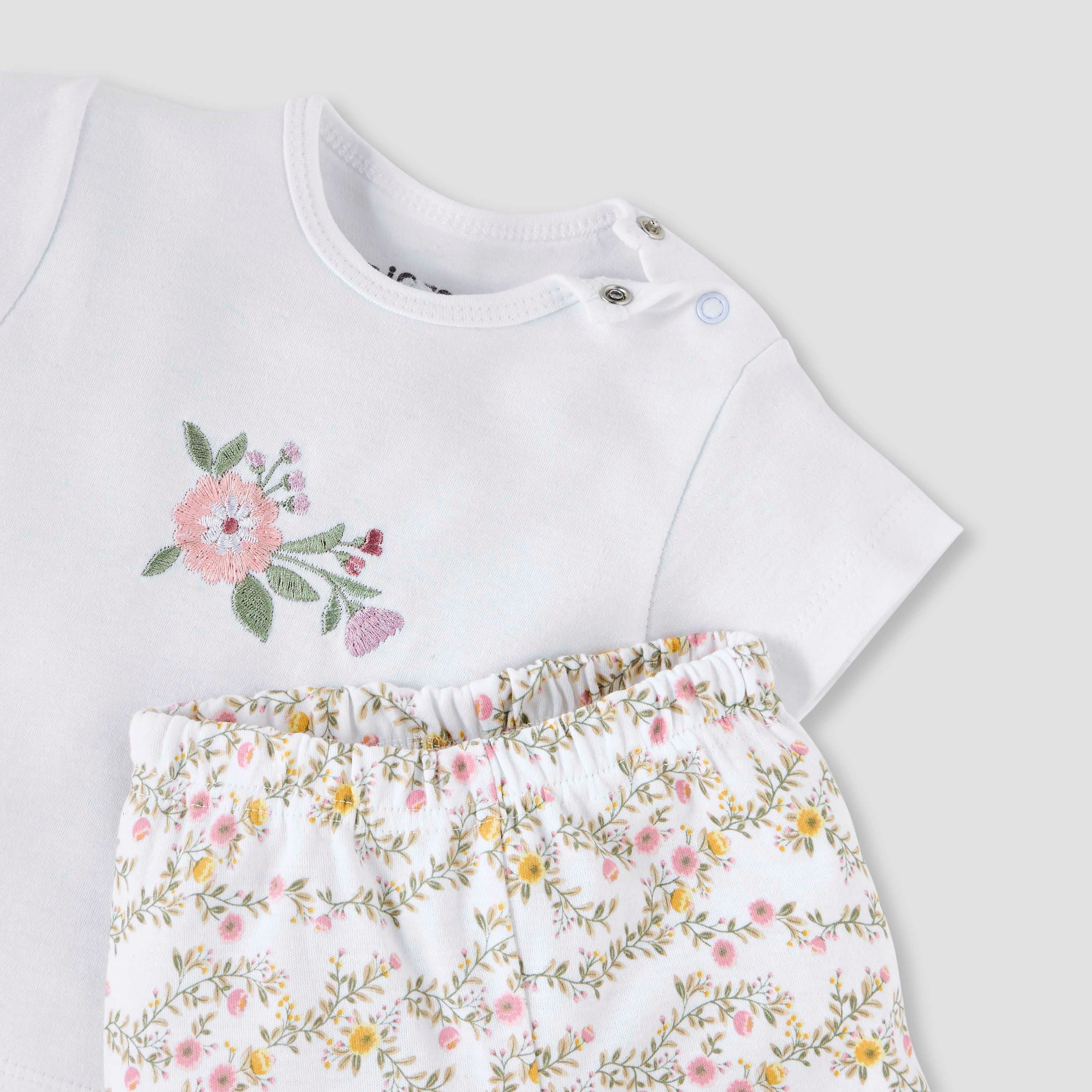 طقم هدايا ملابس 7 قطع بطبعات الأزهار من جونيورز-baby-girls-clothing-setsandcoords-image-11