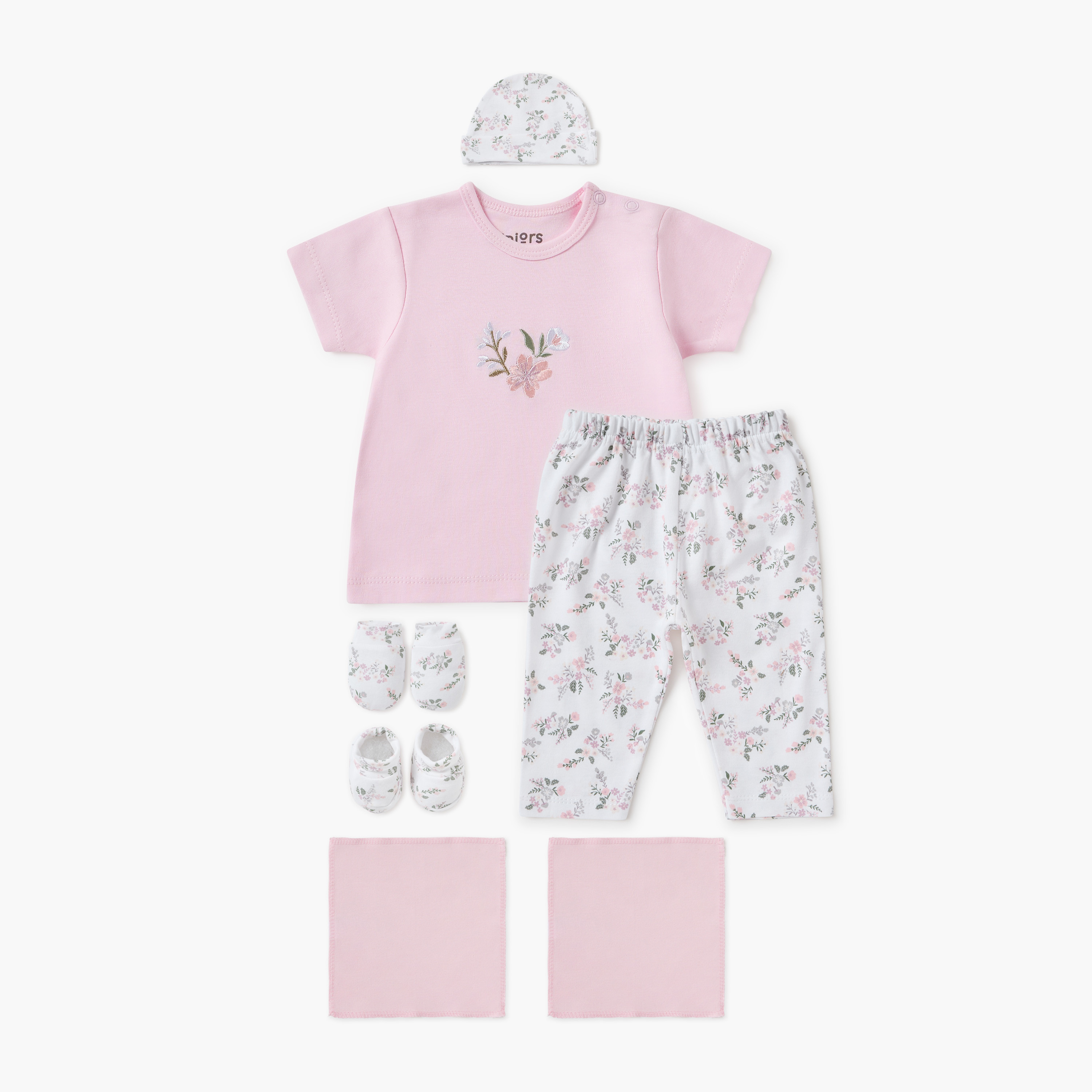 Juniors Floral Print 8-Piece Gift Set-baby-girls-clothing-setsandcoords-image-2