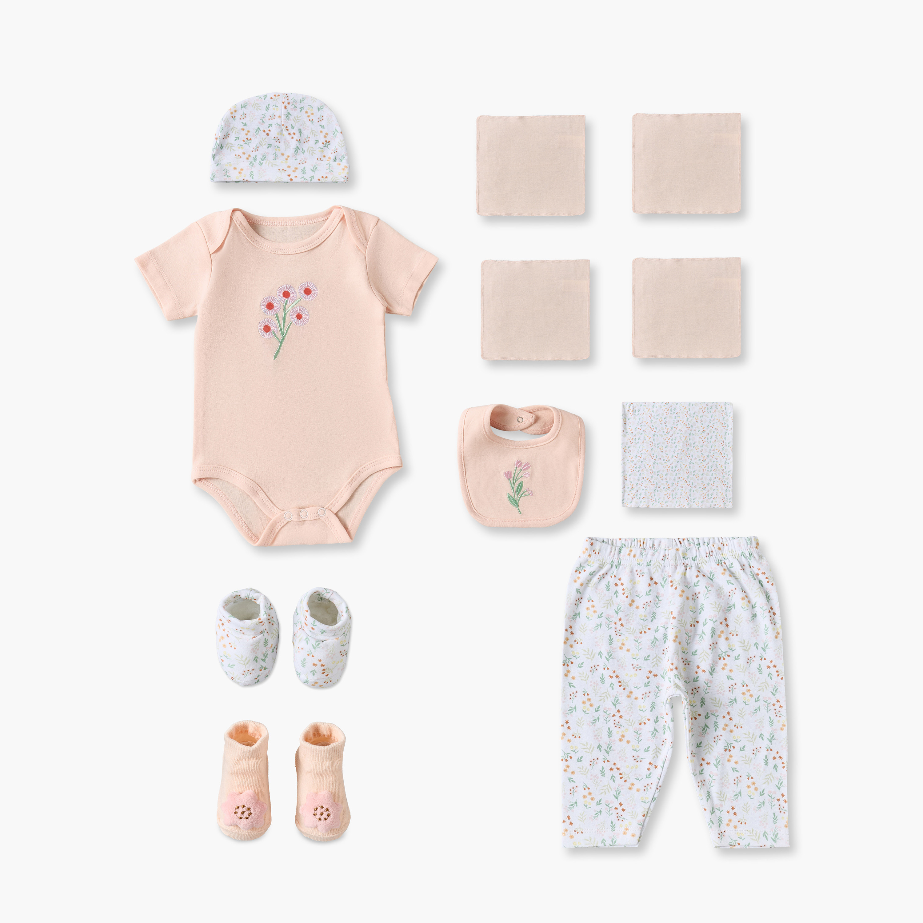 طقم هدايا ملابس 12 قطعة بطبعات زهرية من جونيورز-baby-girls-clothing-setsandcoords-image-1