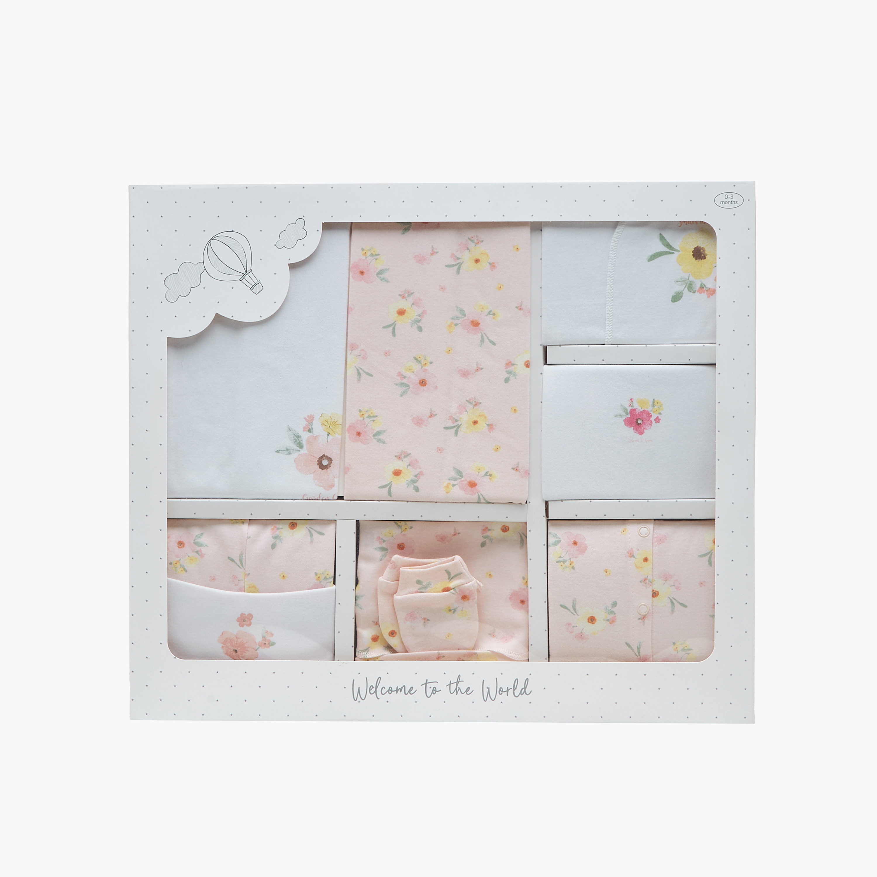 طقم ملابس هدايا بطبعات زهرية 9 قطع من جونيورز-baby-girls-clothing-setsandcoords-image-1