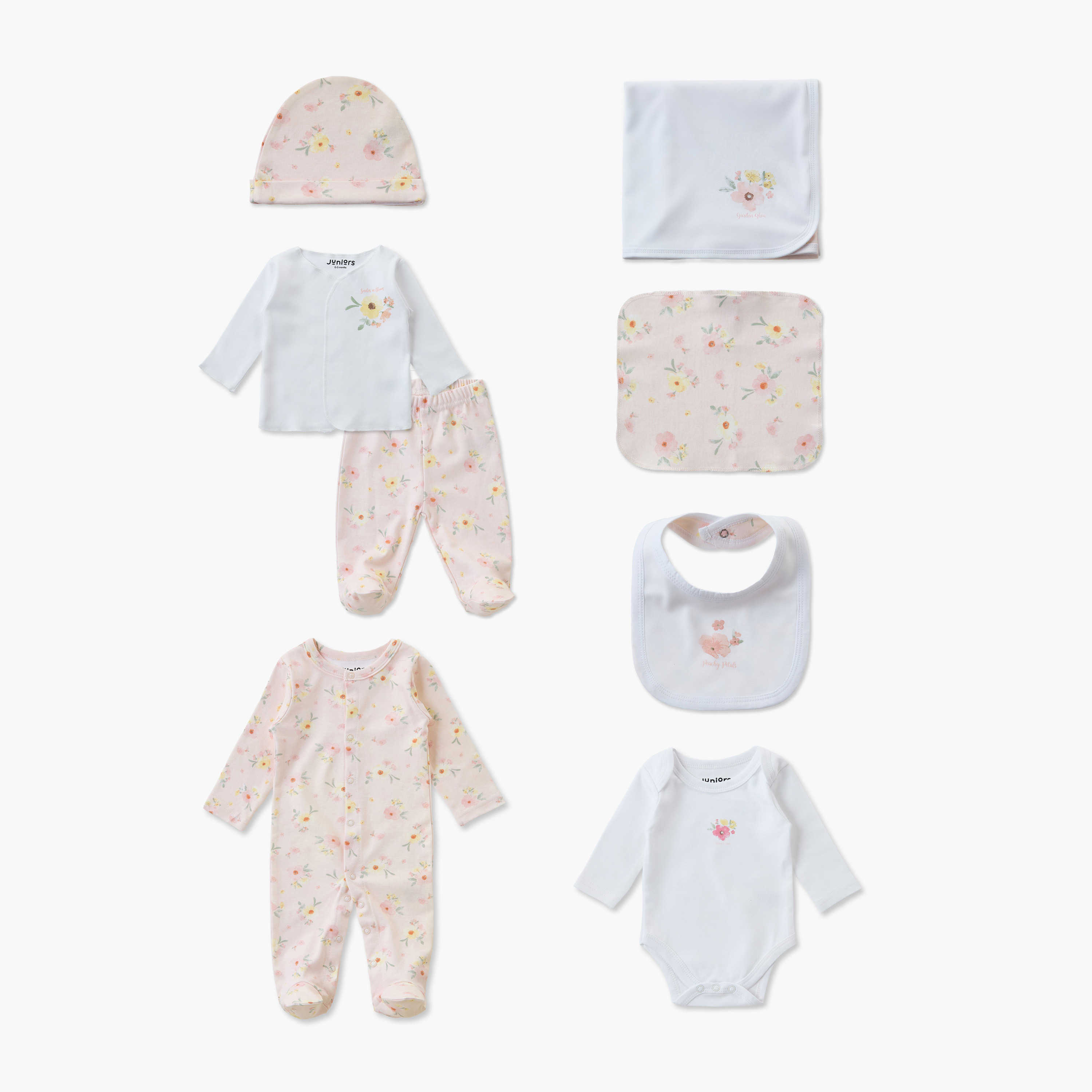 طقم ملابس هدايا بطبعات زهرية 9 قطع من جونيورز-baby-girls-clothing-setsandcoords-image-2