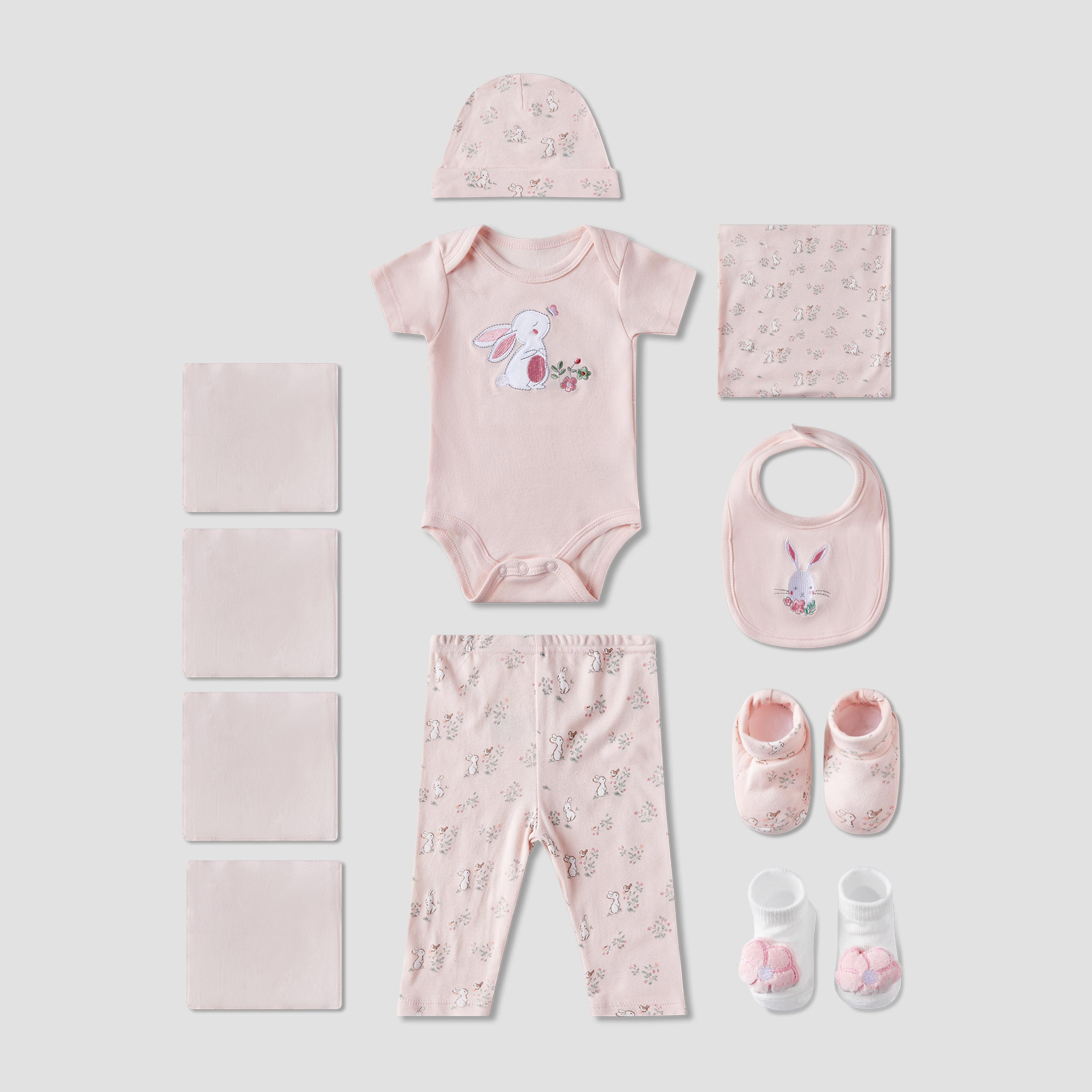 Set of 12 Juniors Clothing Gift Set with Bunny Print-baby-girls-clothing-setsandcoords-image-2