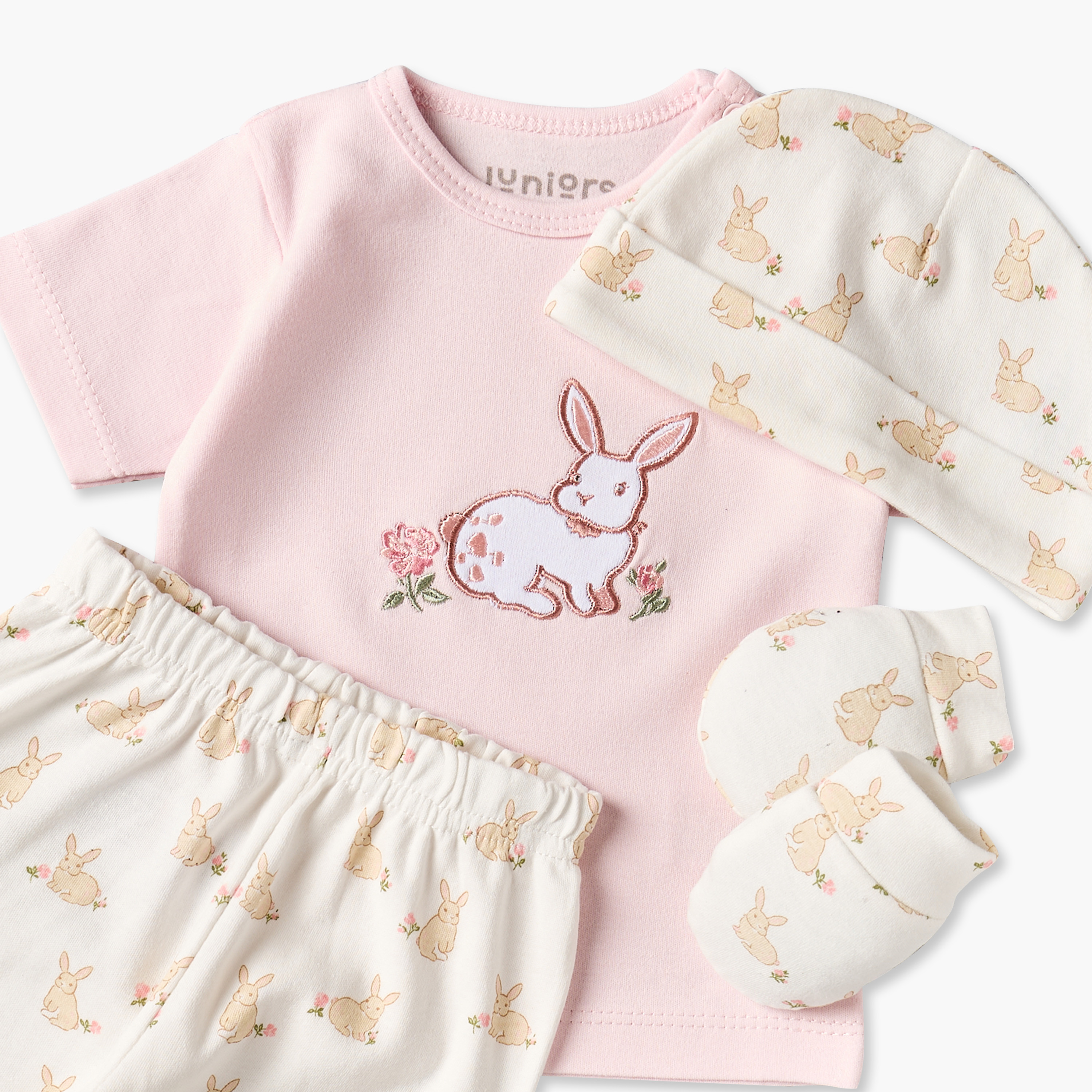 طقم هدايا ملابس أطفال بطبعات أرنب من جونيورز - 8 قطع-baby-girls-clothing-setsandcoords-image-9