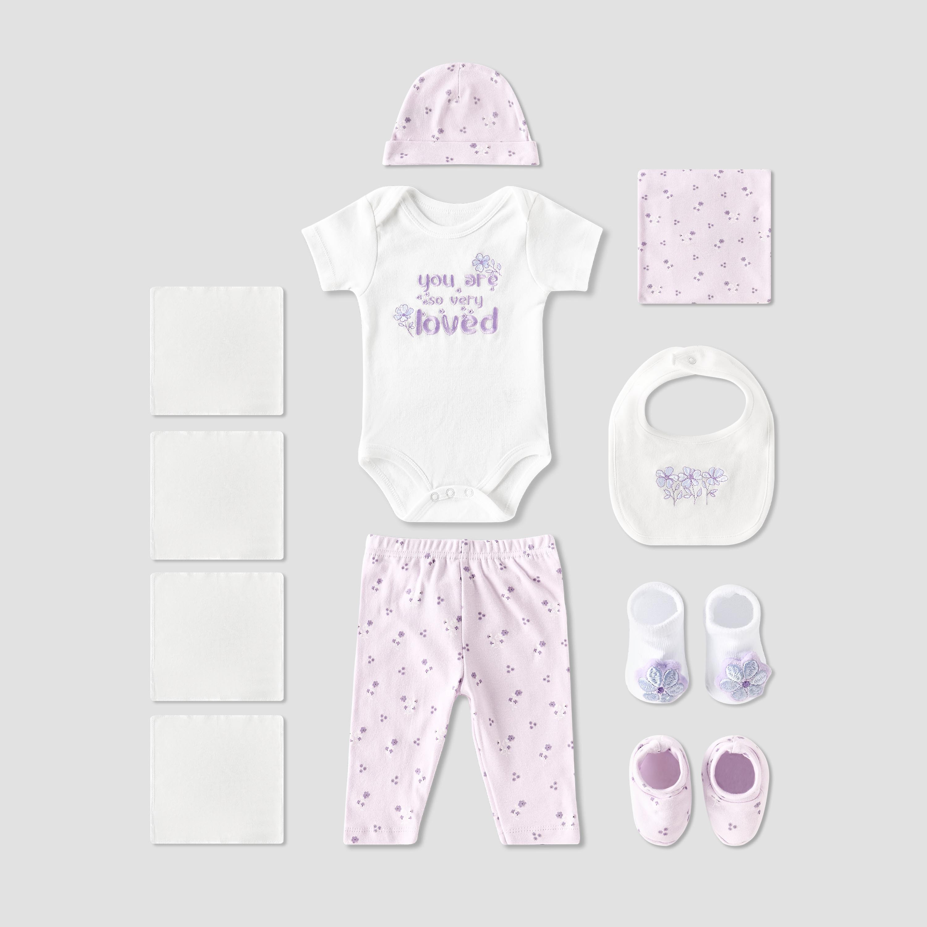 Set of 12 Juniors Clothing Gift Set with Floral Print-baby-girls-clothing-setsandcoords-image-2