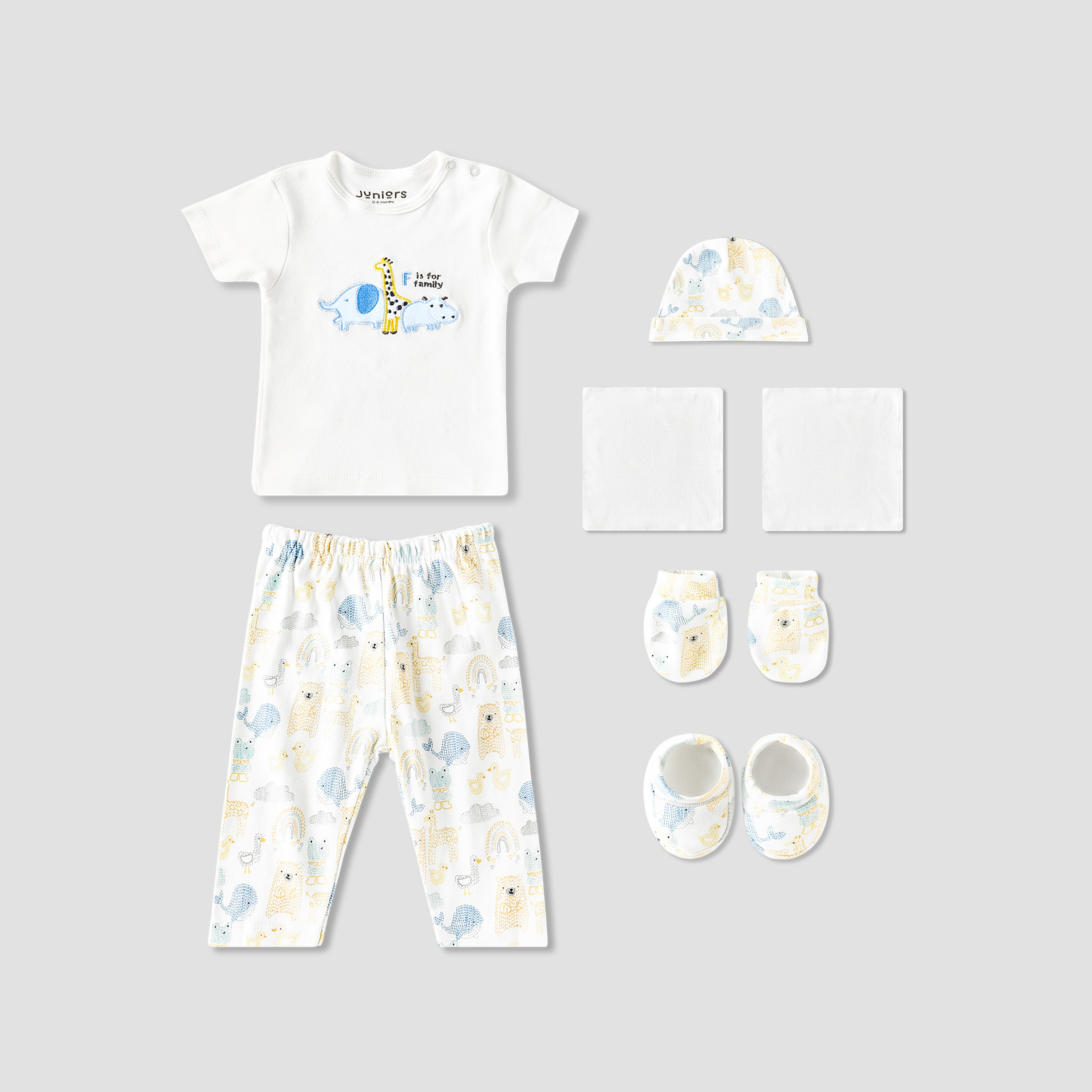 Set of 8 Juniors Clothing Gift Set with Print-baby-boys-clothing-setsandcoords-image-2