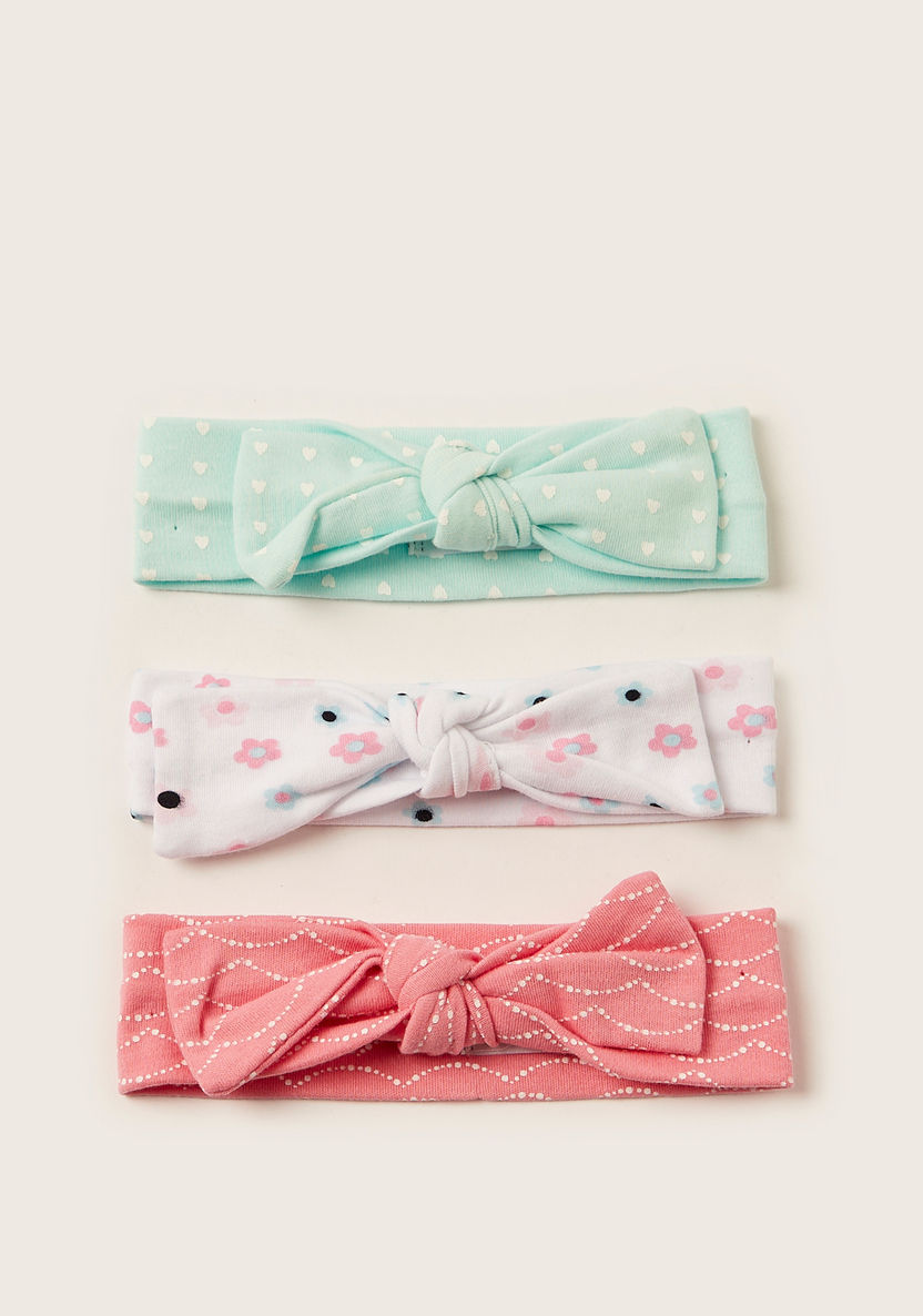 Juniors Printed Headband with Bow Accent - Set of 3-Hair Accessories-image-0