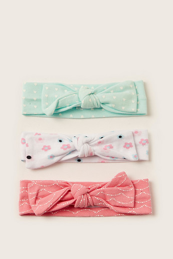 Juniors Printed Headband with Bow Accent - Set of 3