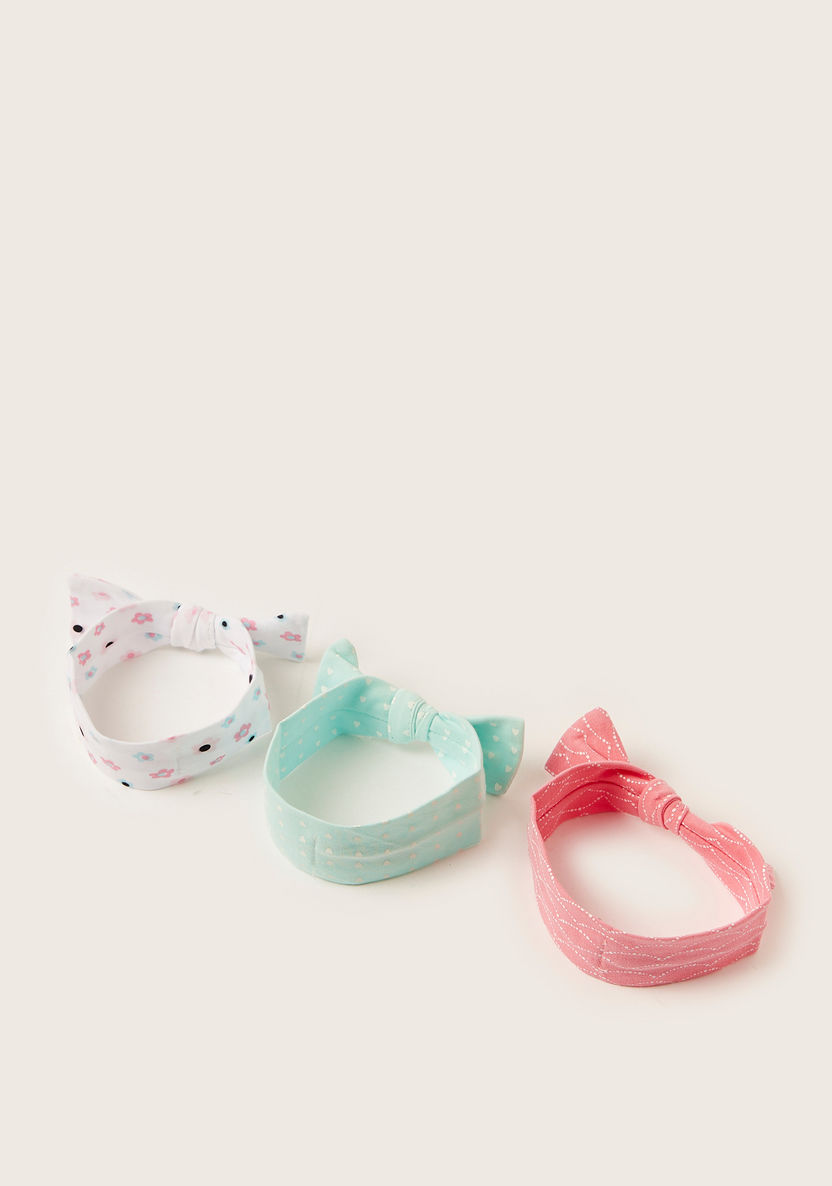 Juniors Printed Headband with Bow Accent - Set of 3-Hair Accessories-image-2