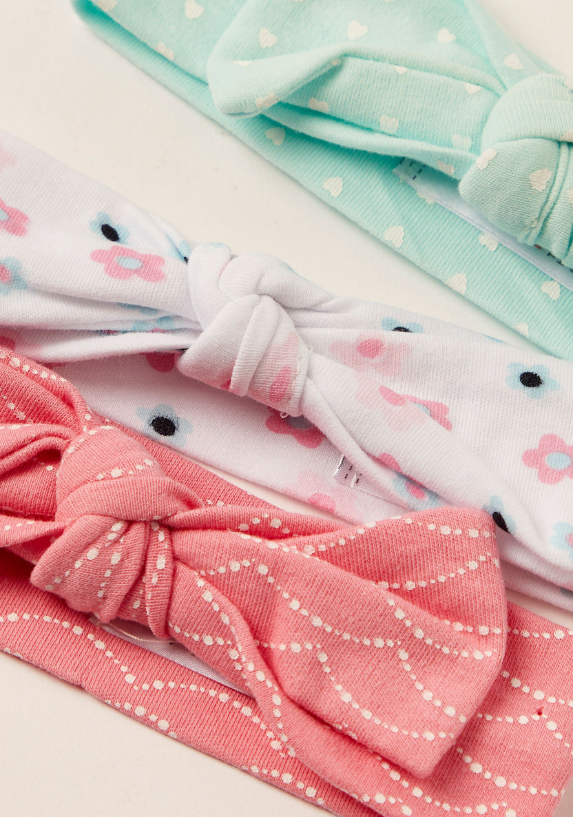 Juniors Printed Headband with Bow Accent - Set of 3-Hair Accessories-image-3