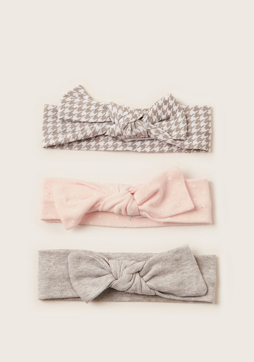 Juniors Printed Headband with Bow Accent - Set of 3-Hair Accessories-image-0