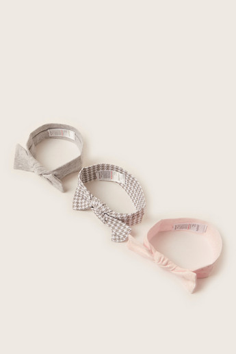 Juniors Printed Headband with Bow Accent - Set of 3