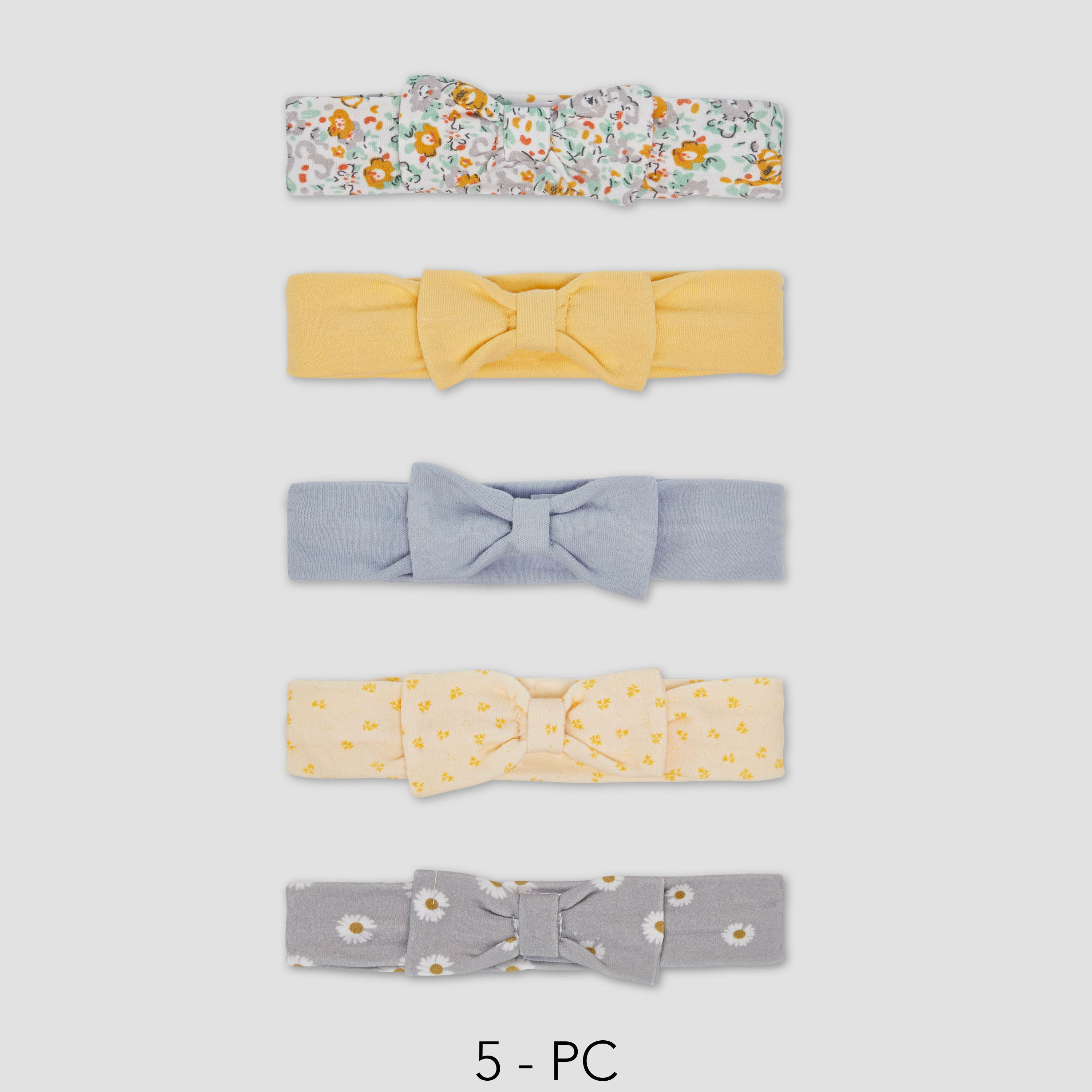 Juniors Girls Assorted Headband with Bow - Cotton - Set of 5-baby-girls-accessories-hairaccessories-image-1