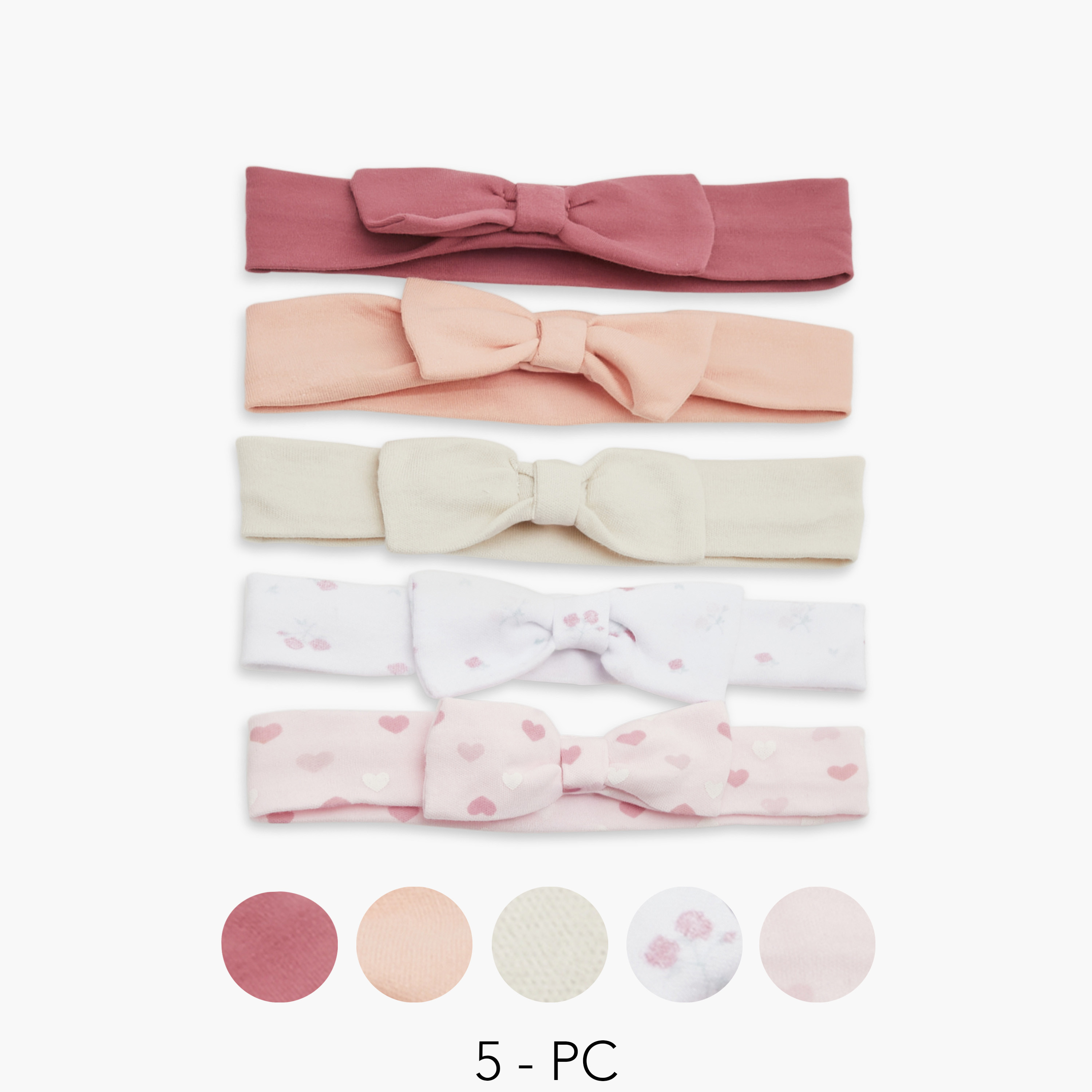 Juniors Assorted Bow Applique Headband - Set of 5-baby-girls-accessories-hairaccessories-image-1