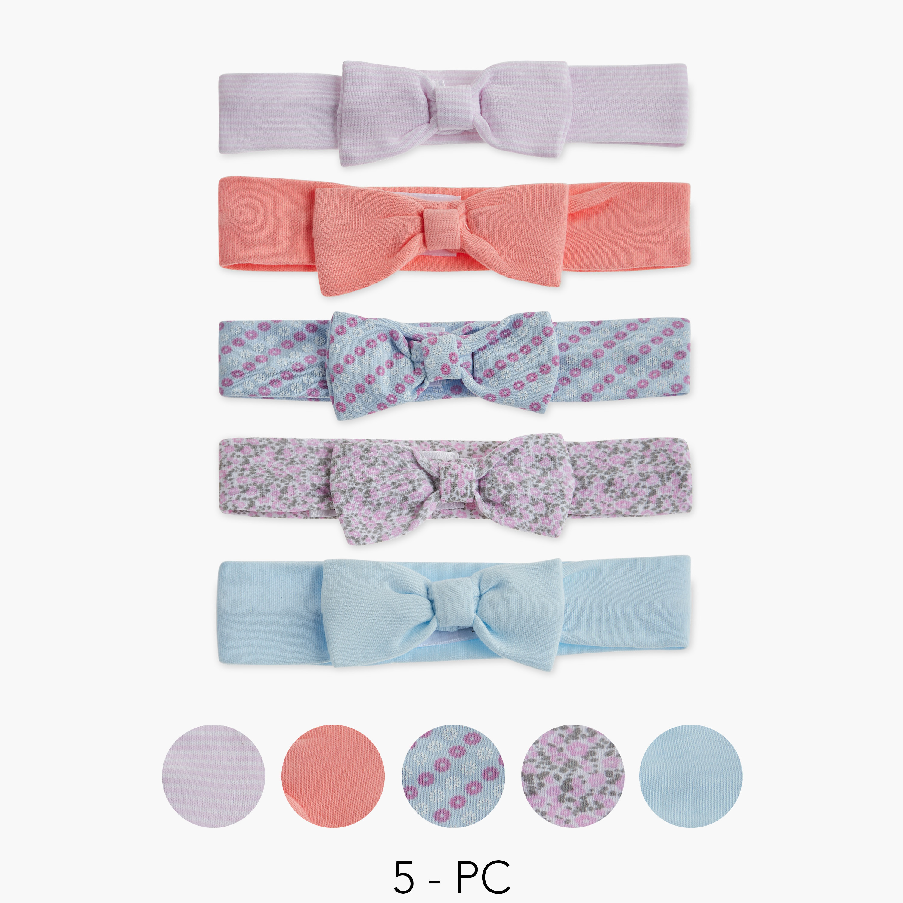 Juniors Bow Detail Headband - Set of 5-baby-girls-accessories-hairaccessories-image-1