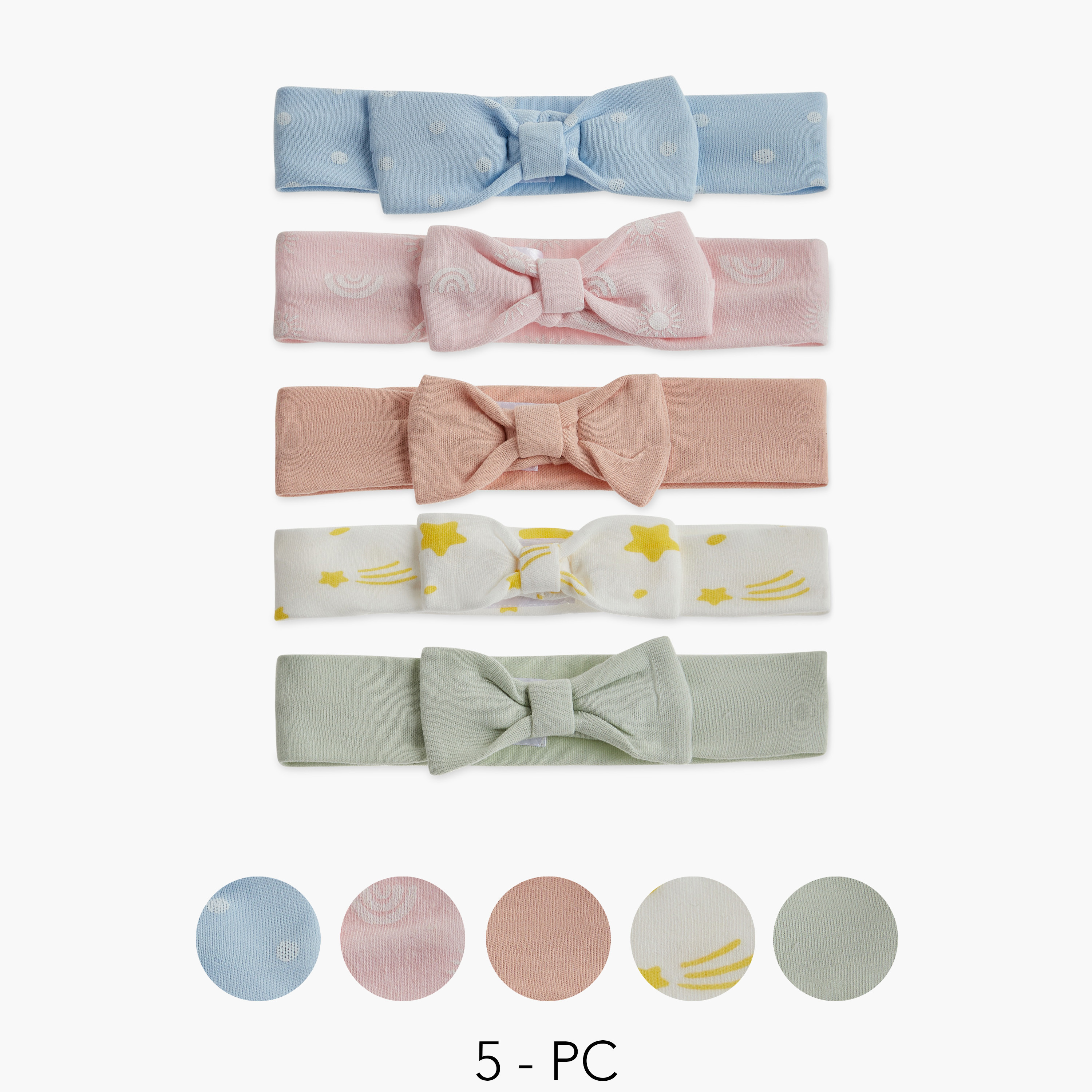 Juniors Bow Detail Headband - Set of 5-baby-girls-accessories-hairaccessories-image-1