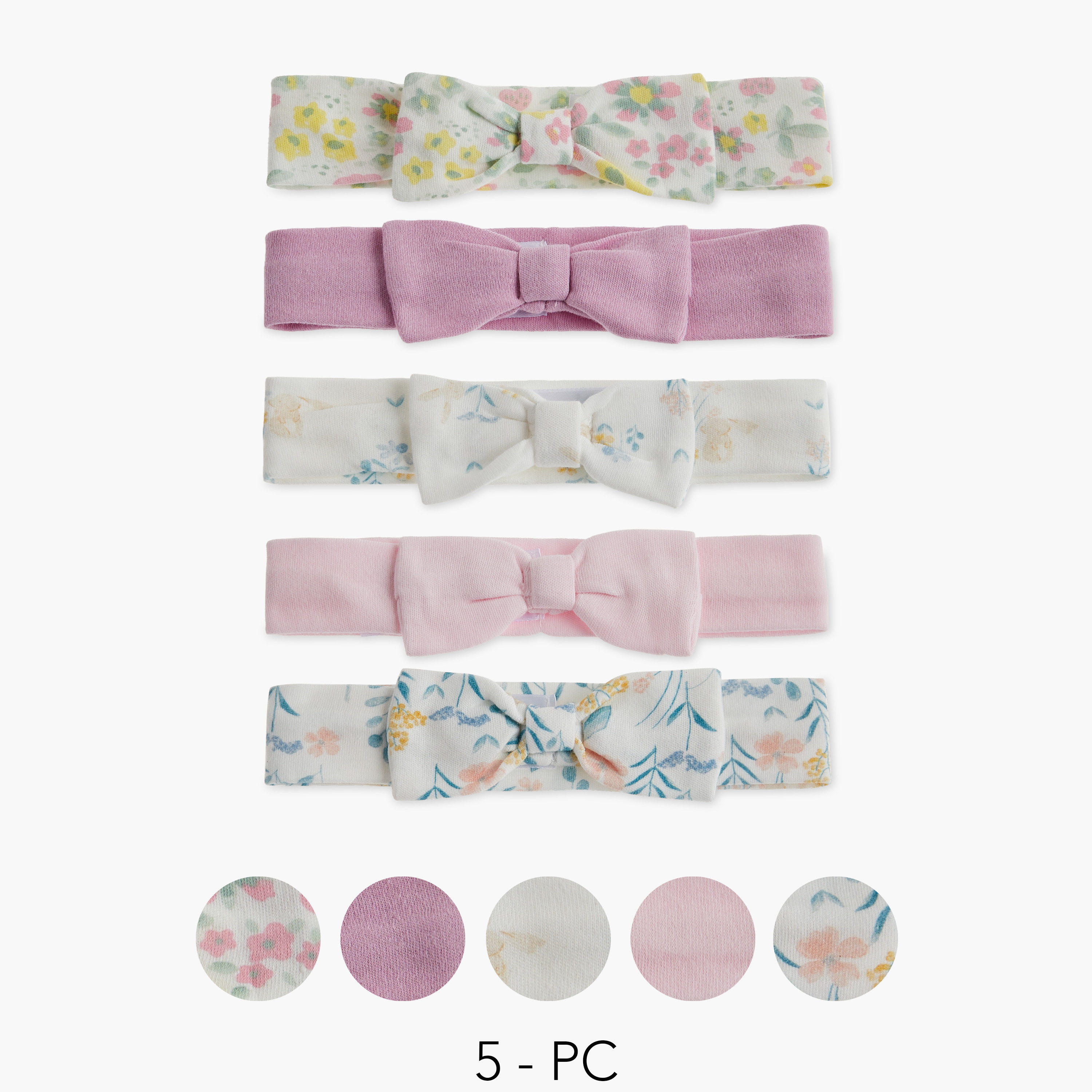Juniors Bow Detail Headband - Set of 5-baby-girls-accessories-hairaccessories-image-1