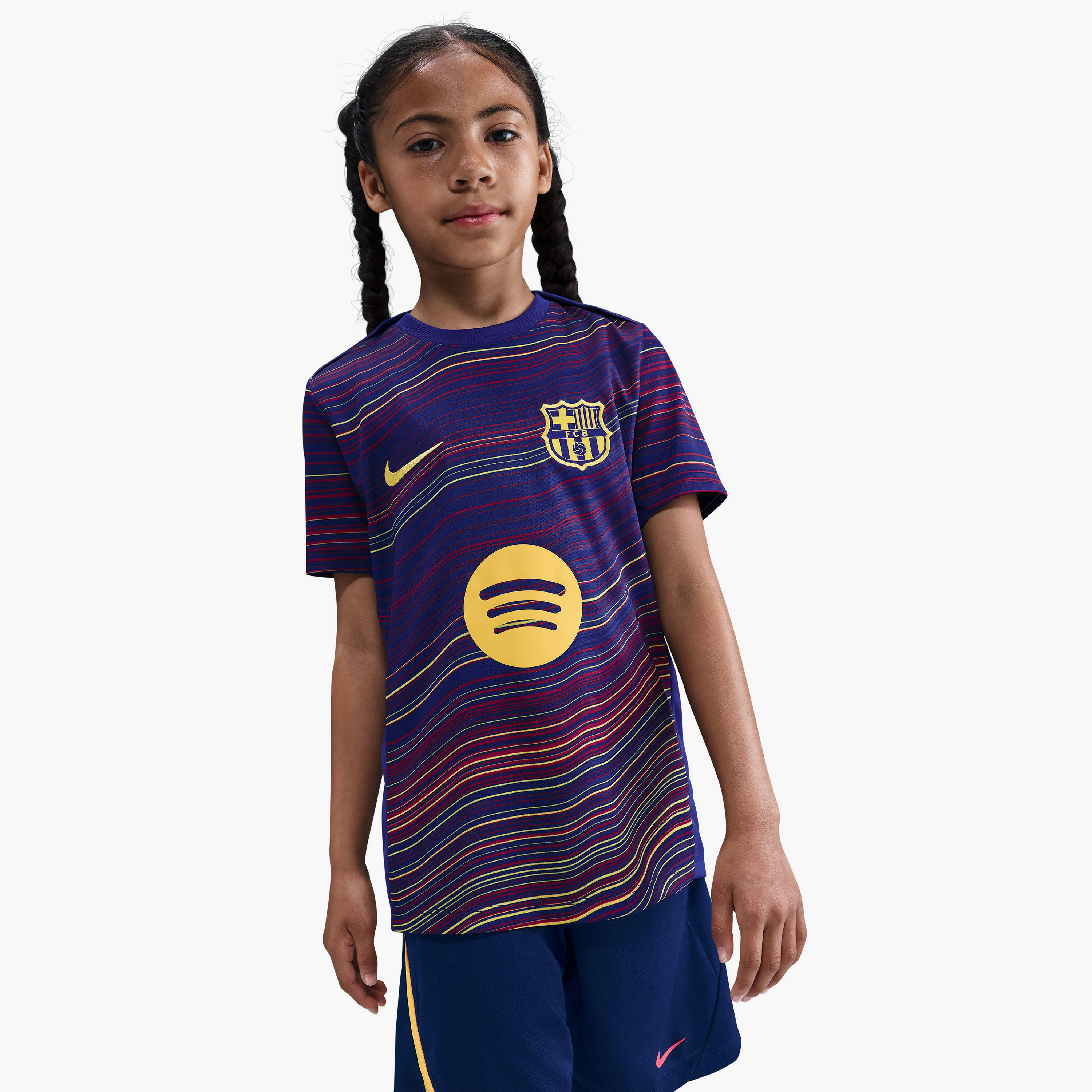 نايكي- بلوزة برشلونة هوم دراي-فت  برو بأكمام قصيرة NKHJ8070 | OE-sports-boys-clothing-tops-image-4