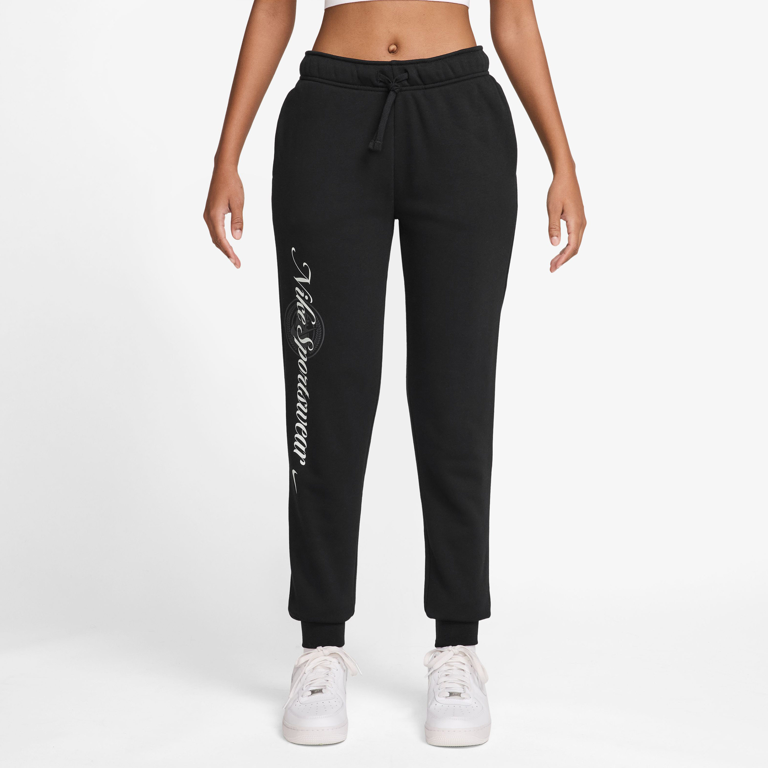 نايكي- بنطال نسائي رياضي كلوب من الصوف برسومات جرافيكية NKHV2346 | OE-women-clothing-bottoms-joggers-image-1