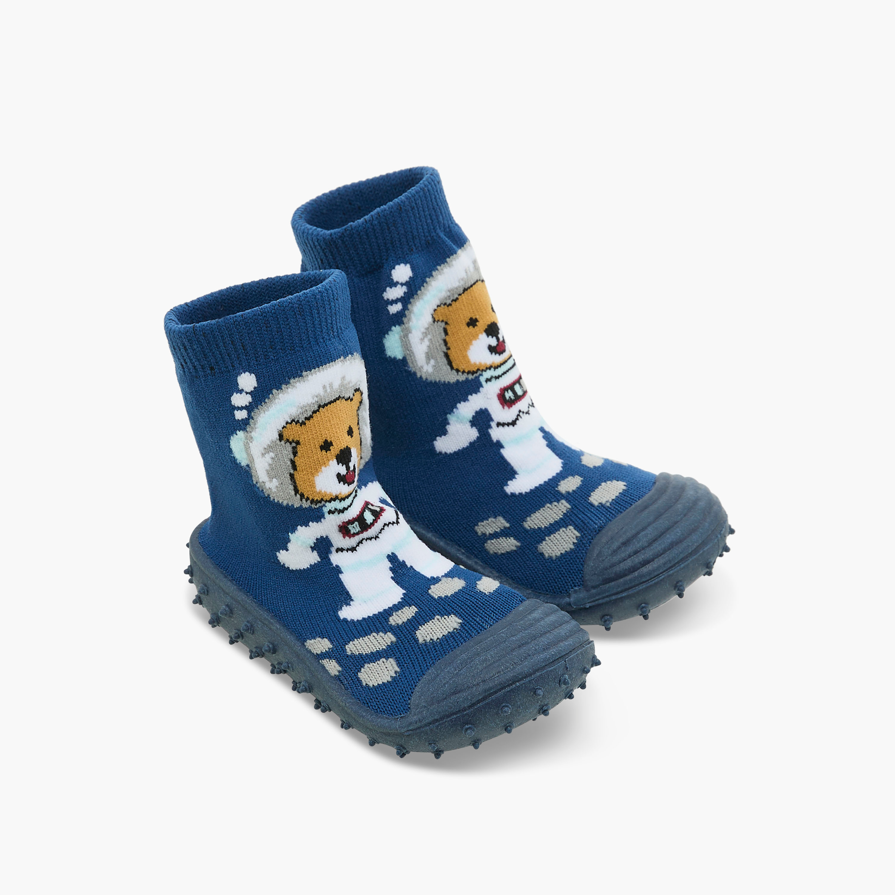 Juniors Teddy Bear Detail Slip-On Sneaker Booties-baby-boys-shoes-booties-image-1