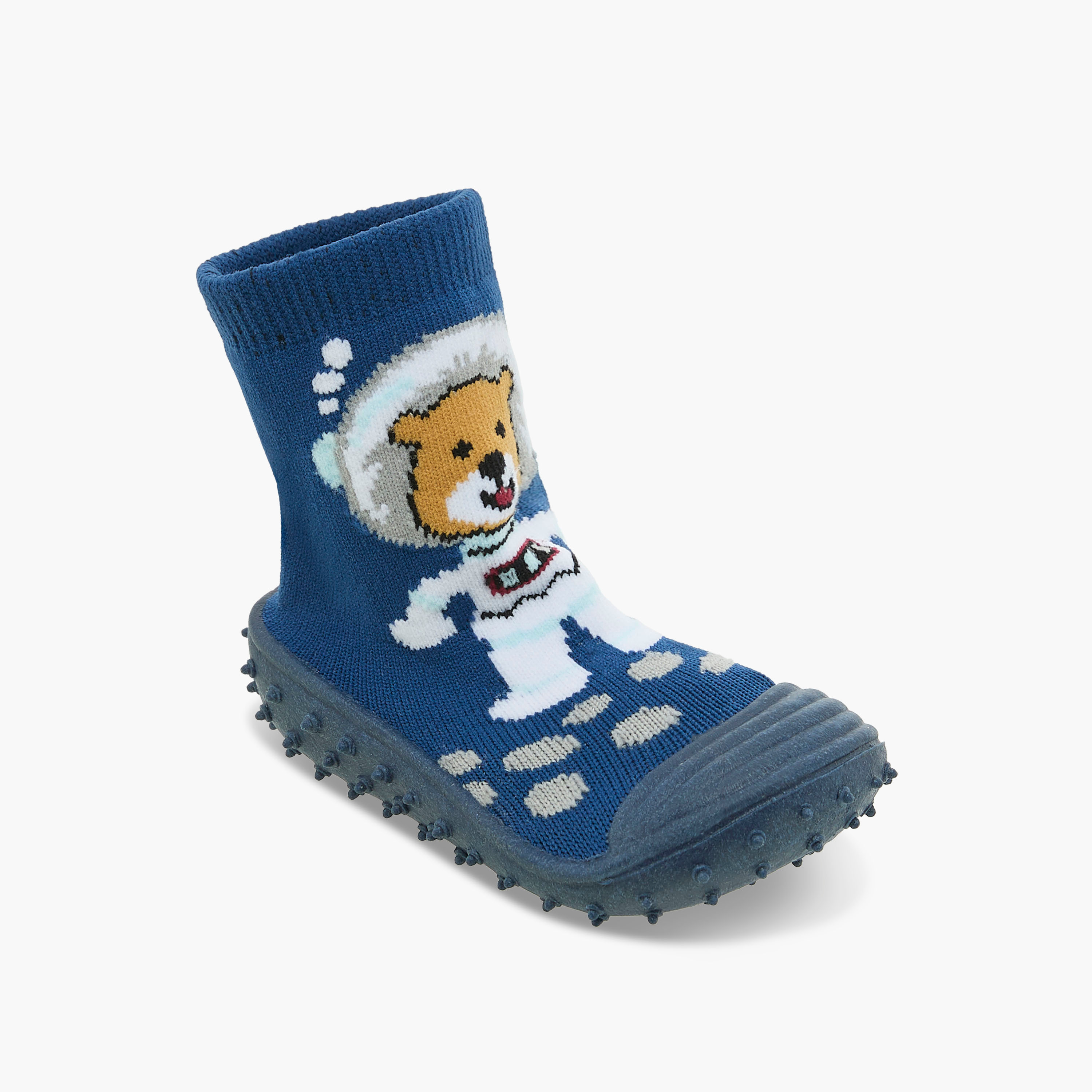 Juniors Teddy Bear Detail Slip-On Sneaker Booties-baby-boys-shoes-booties-image-2