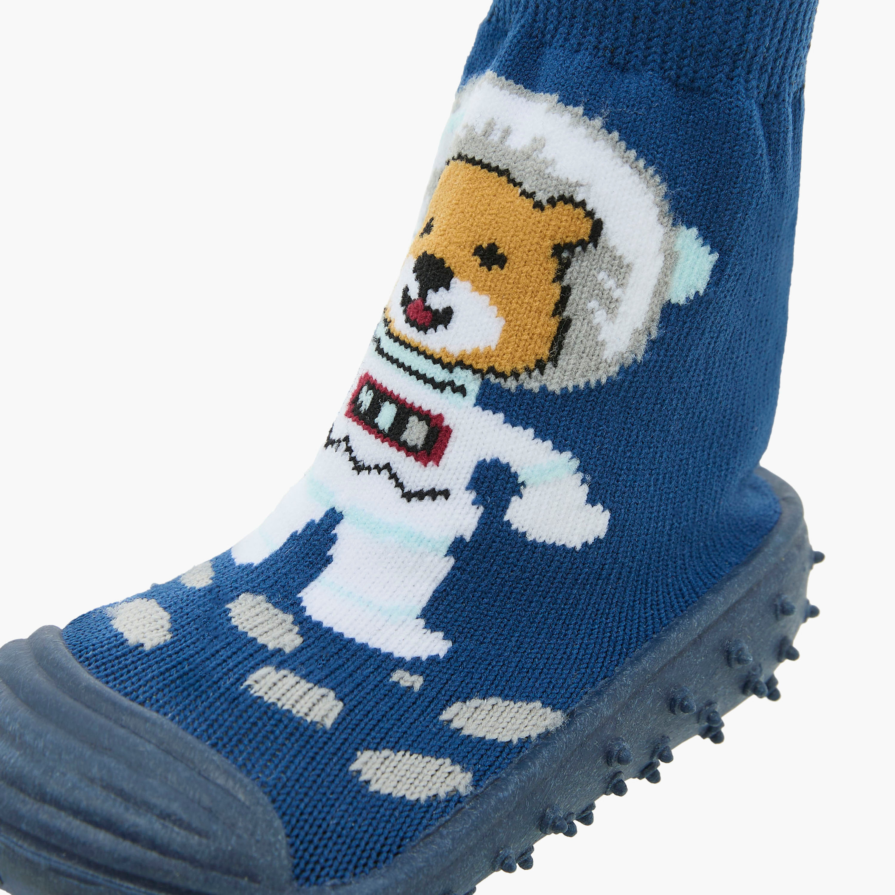 Juniors Teddy Bear Detail Slip-On Sneaker Booties-baby-boys-shoes-booties-image-4