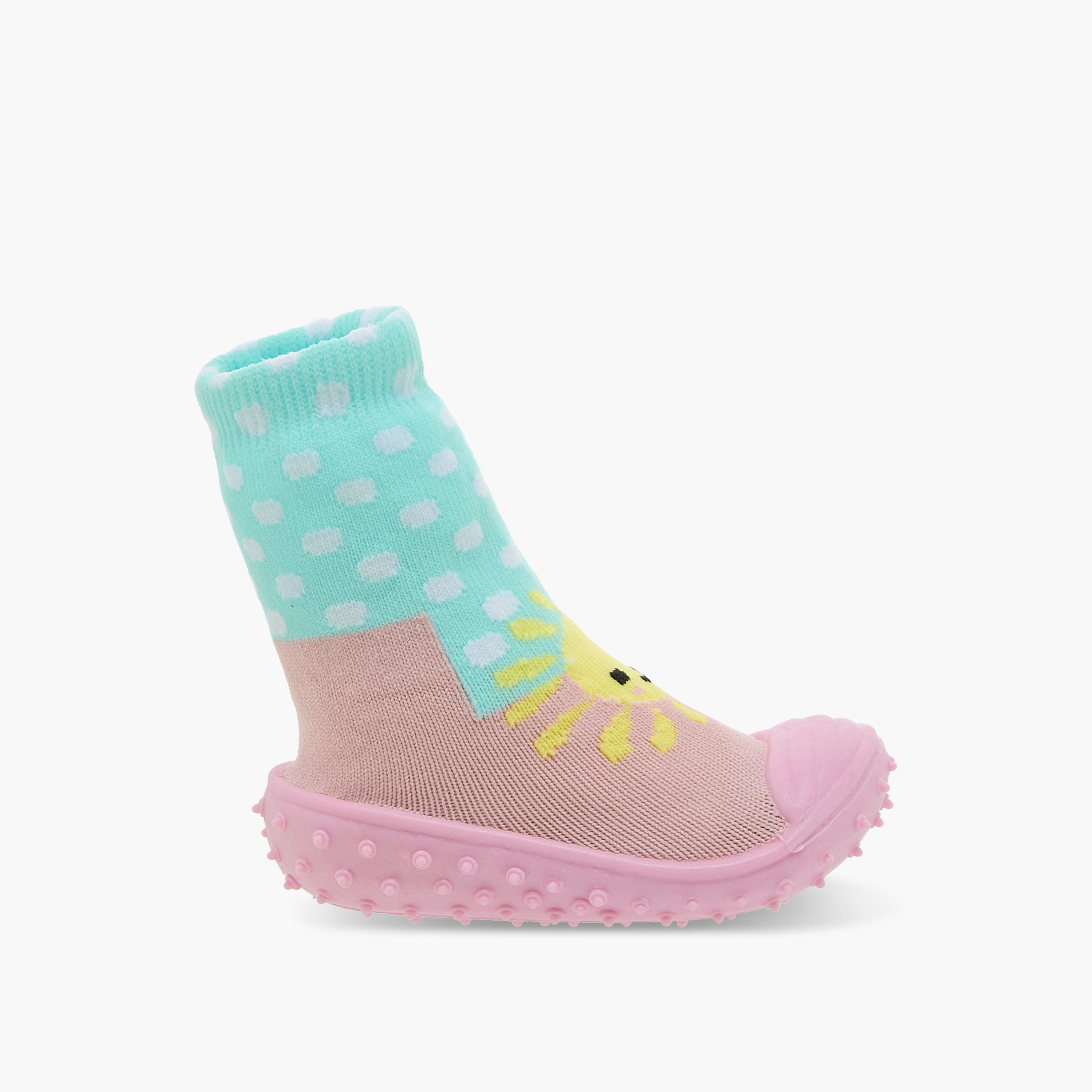Juniors Polka Dot Sunshine Sock Sneakers-baby-girls-shoes-booties-image-3