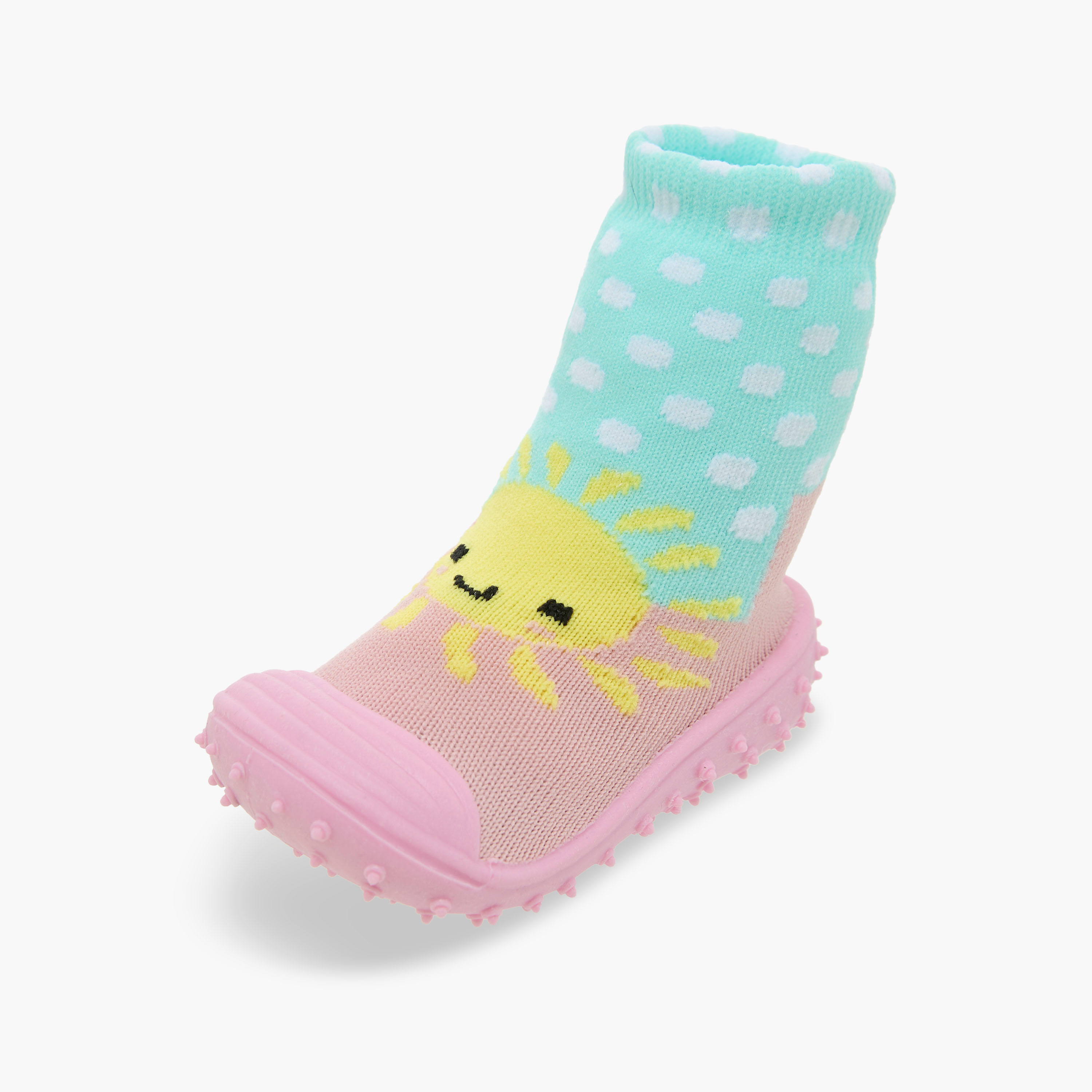 Juniors Polka Dot Sunshine Sock Sneakers-baby-girls-shoes-booties-image-4