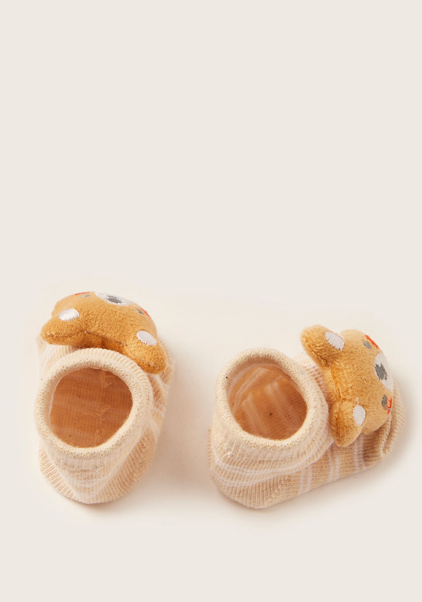 Juniors Printed Socks with Bear Accent-Socks-image-0