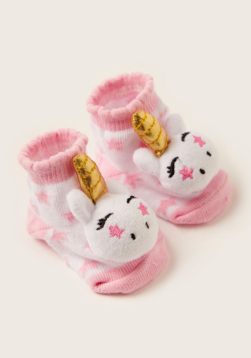 Juniors Printed Socks with Unicorn Accent-Socks-image-1
