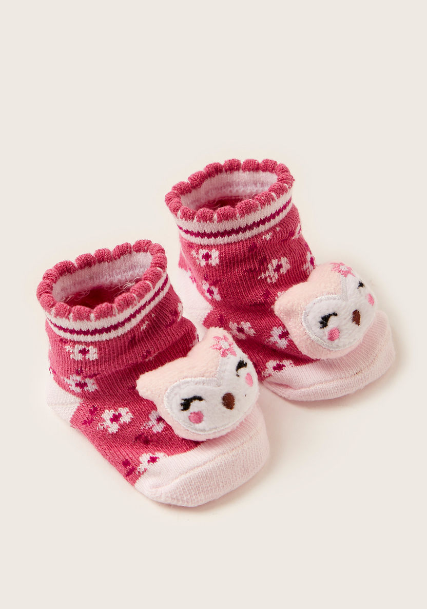 Juniors Printed Socks with Kitten Accent-Socks-image-1
