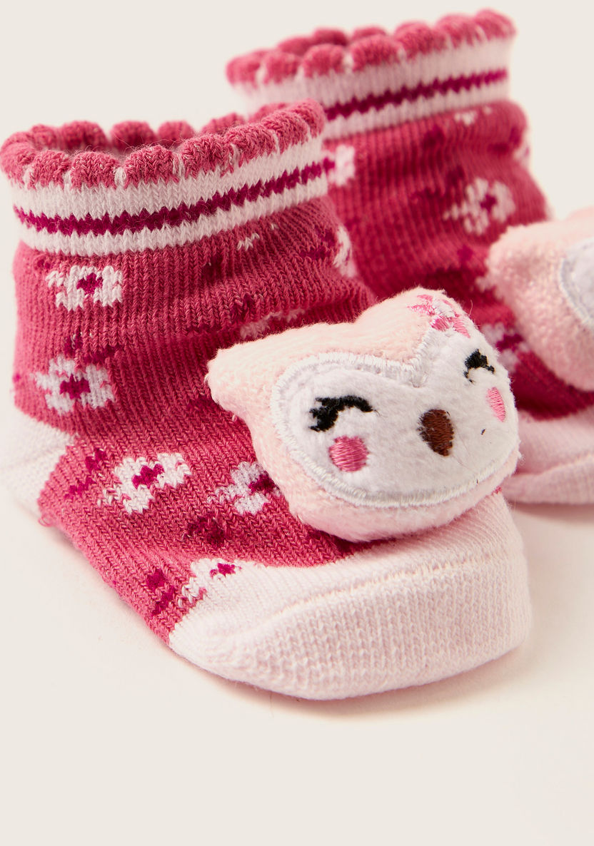 Juniors Printed Socks with Kitten Accent-Socks-image-2