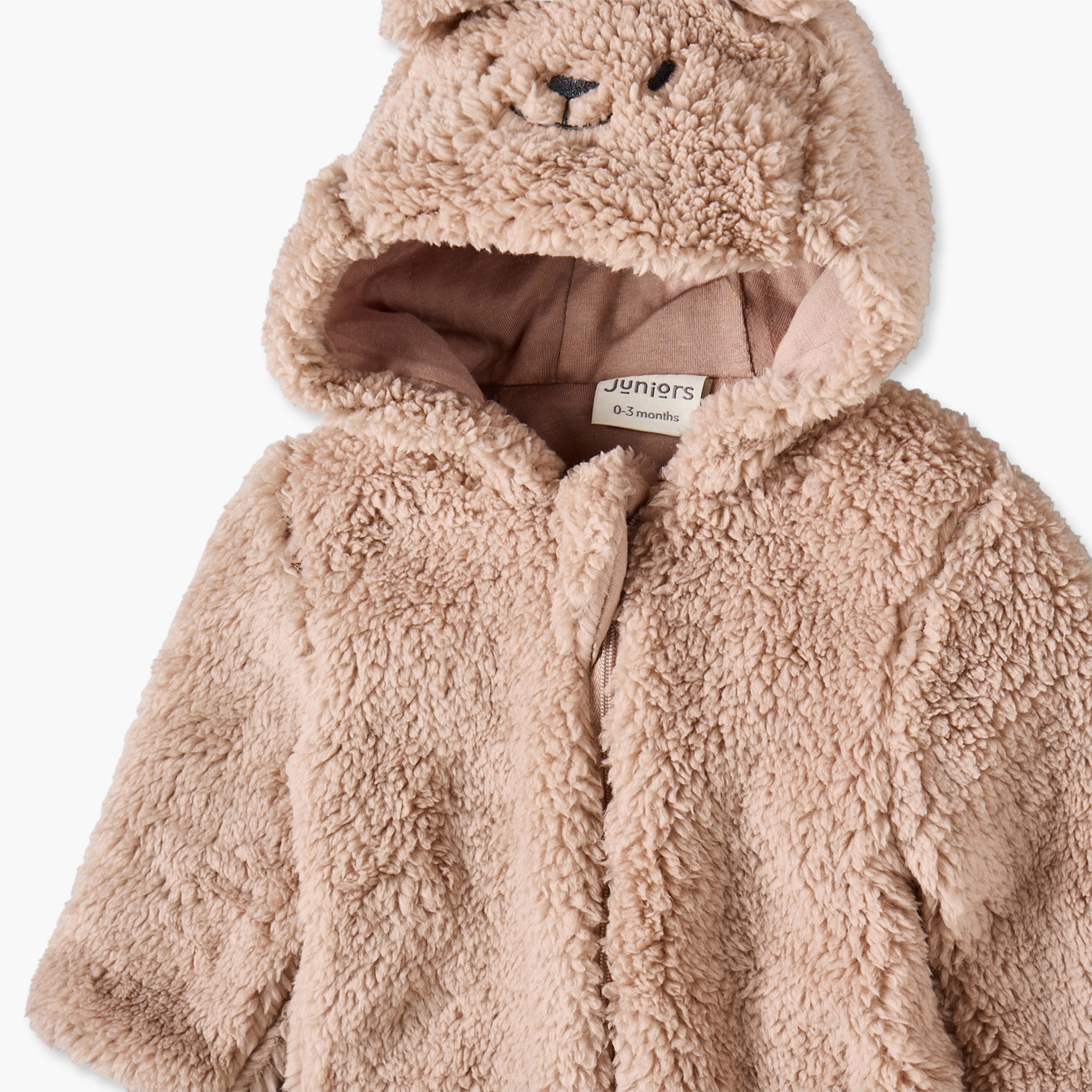Juniors Fleece Hooded Long Sleeves Sleepsuit with Bear Applique-baby-boys-clothing-nightwear-sleepsuits-image-3