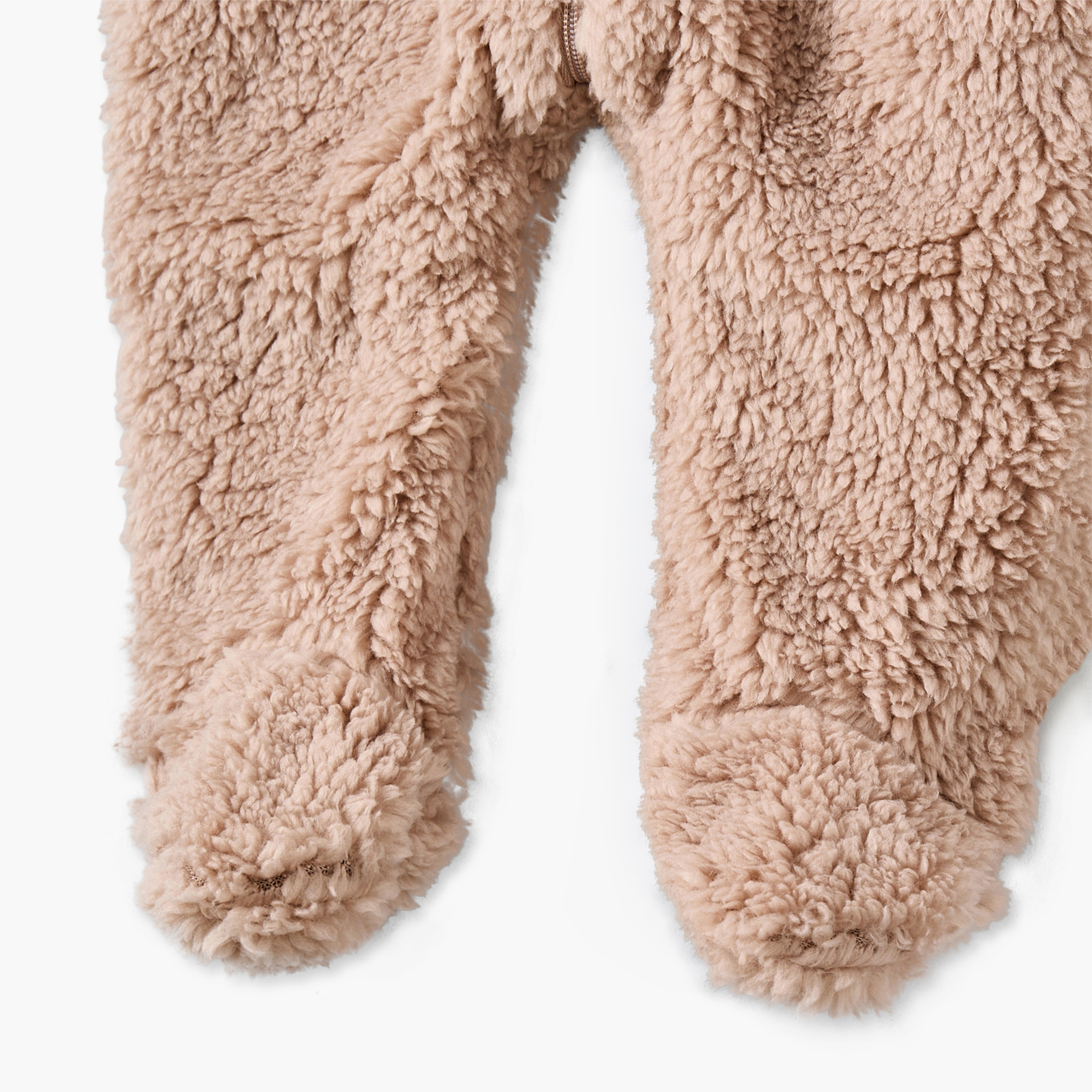 Juniors Fleece Hooded Long Sleeves Sleepsuit with Bear Applique-baby-boys-clothing-nightwear-sleepsuits-image-4