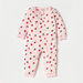 Juniors Strawberry Textured Sleepsuit with Zip Closure and Long Sleeves-Sleepsuits-thumbnailMobile-0