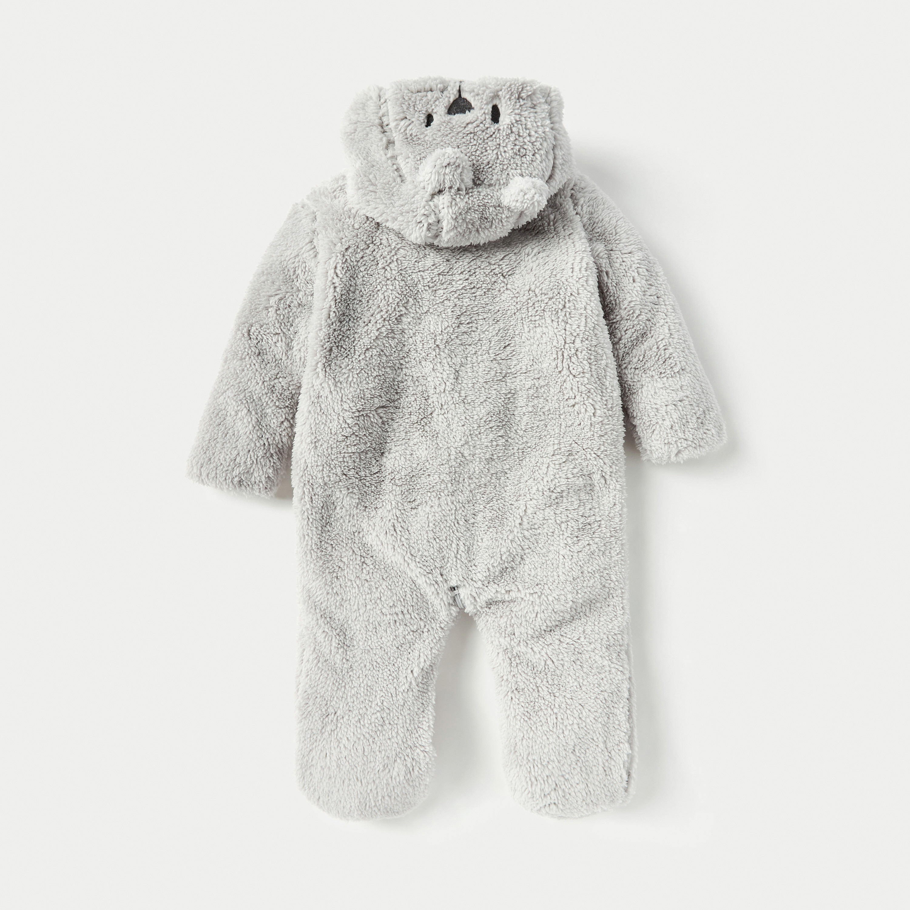 Juniors Bear Ear Applique Hooded Closed Feet Sleepsuit with Long Sleeves-baby-girls-clothing-nightwear-sleepsuits-image-2