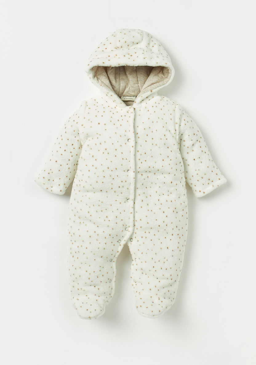 Juniors All-Over Dots Print Sleepsuit with Hood-Sleepsuits-image-0