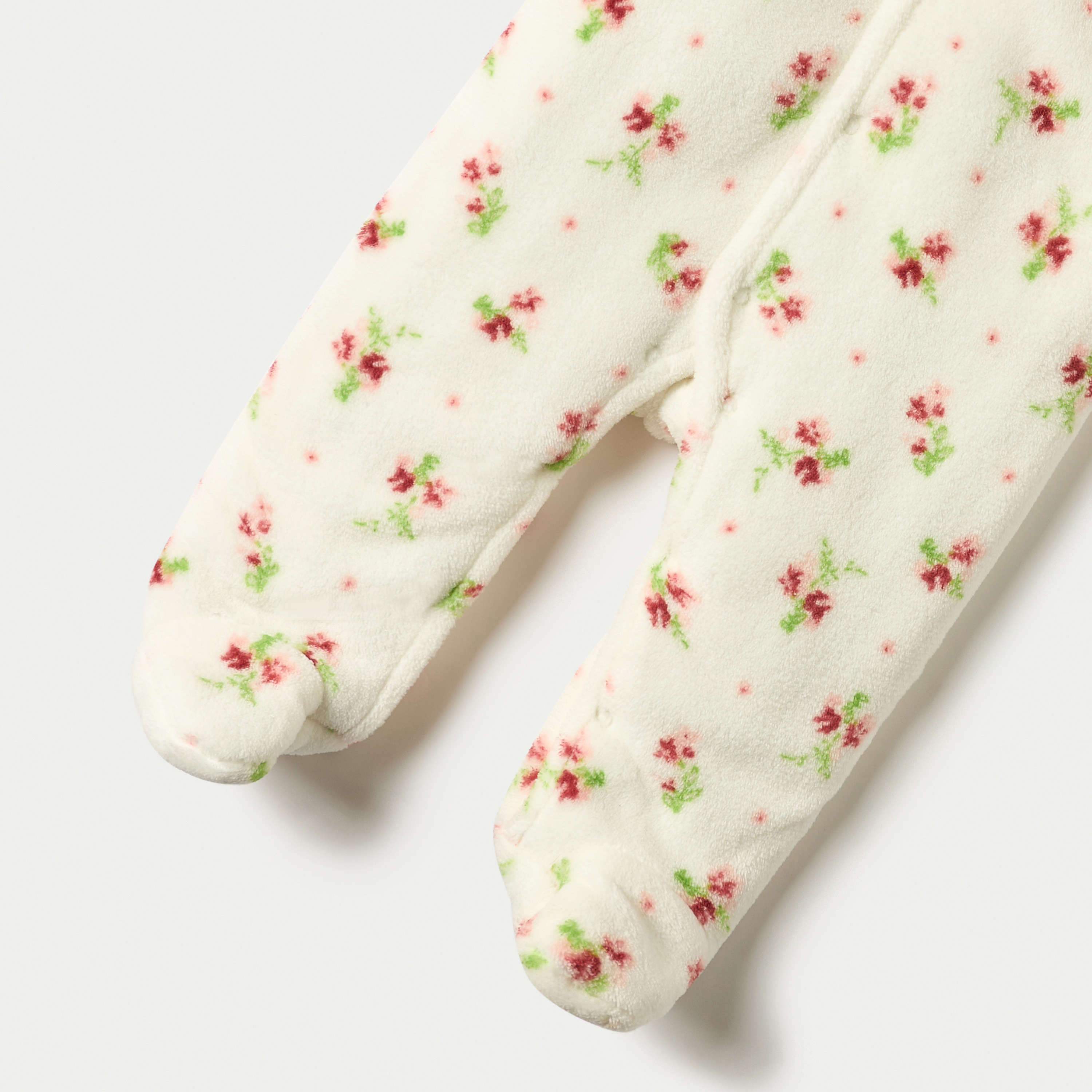 Juniors Floral Print Hooded Padded Closed Feet Sleepsuit with Long Sleeves-baby-girls-clothing-nightwear-sleepsuits-image-4